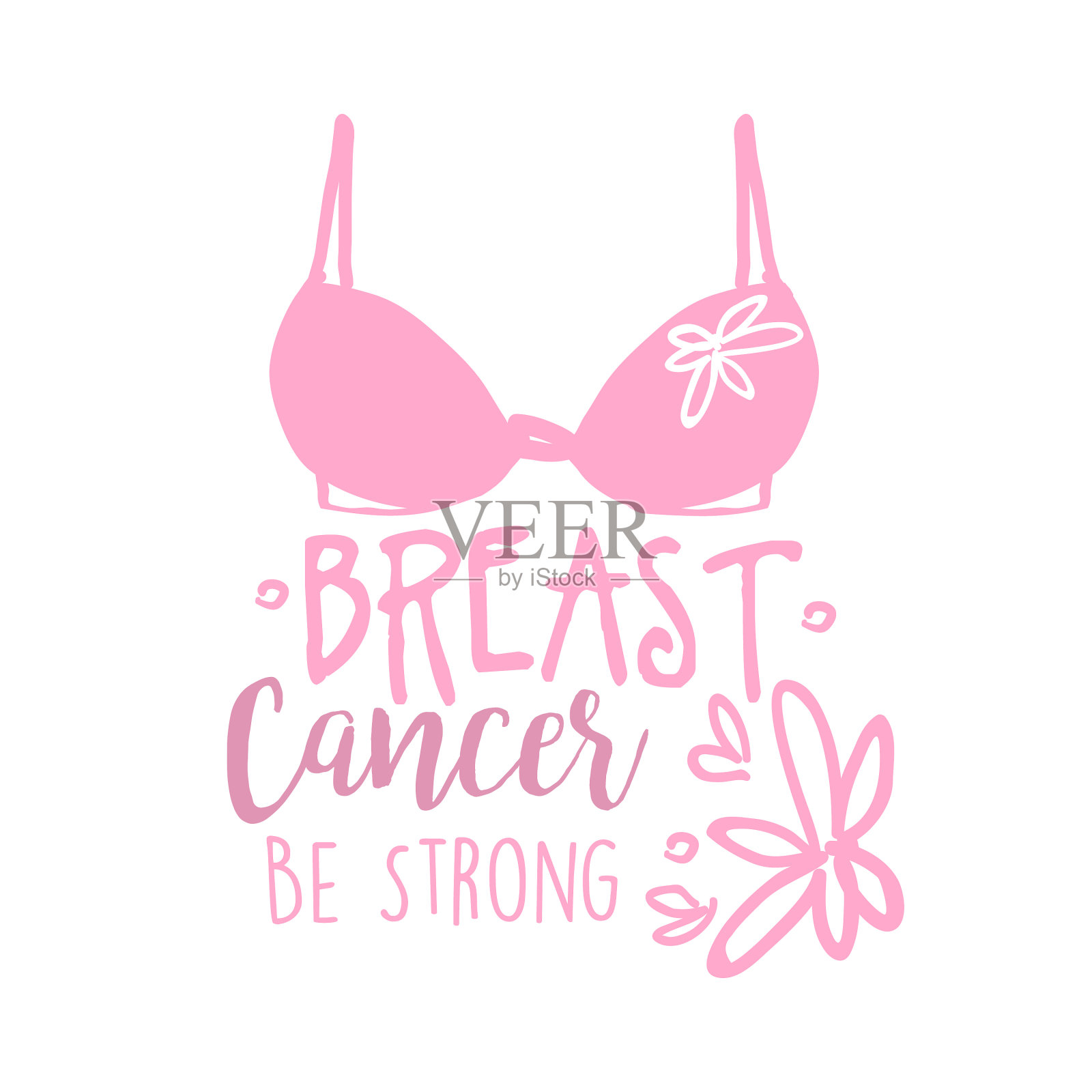 乳腺癌是强标签手绘的设计元素图片