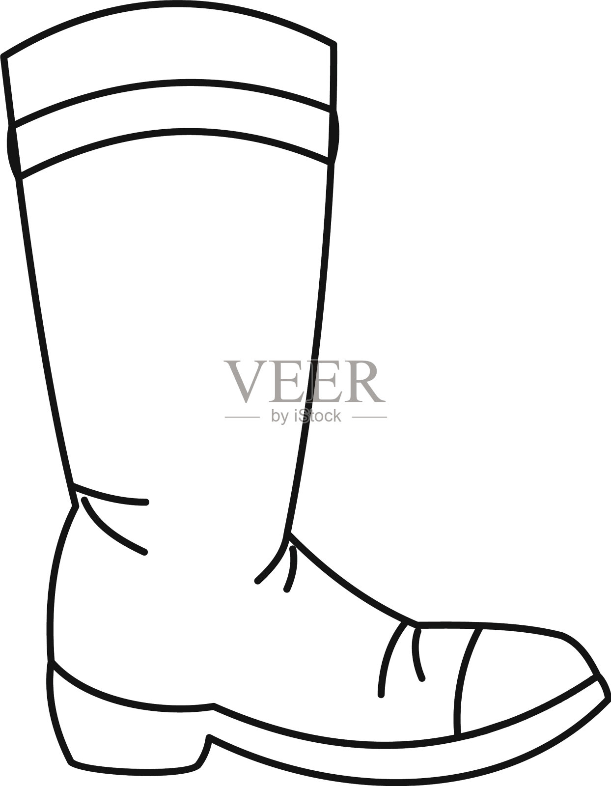 牛仔靴的图标轮廓风格插画图片素材