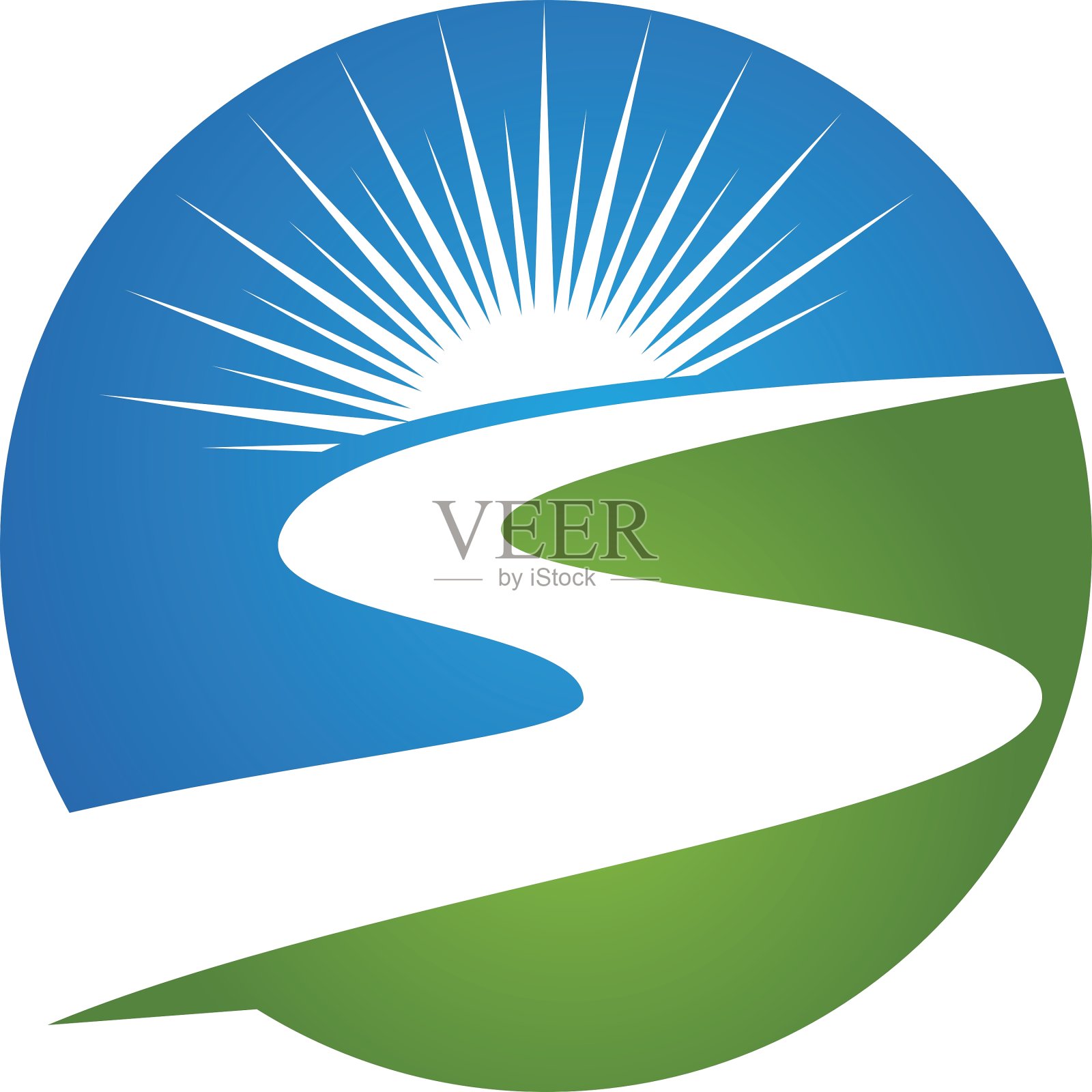 R字母河标志模板与全球插画图片素材