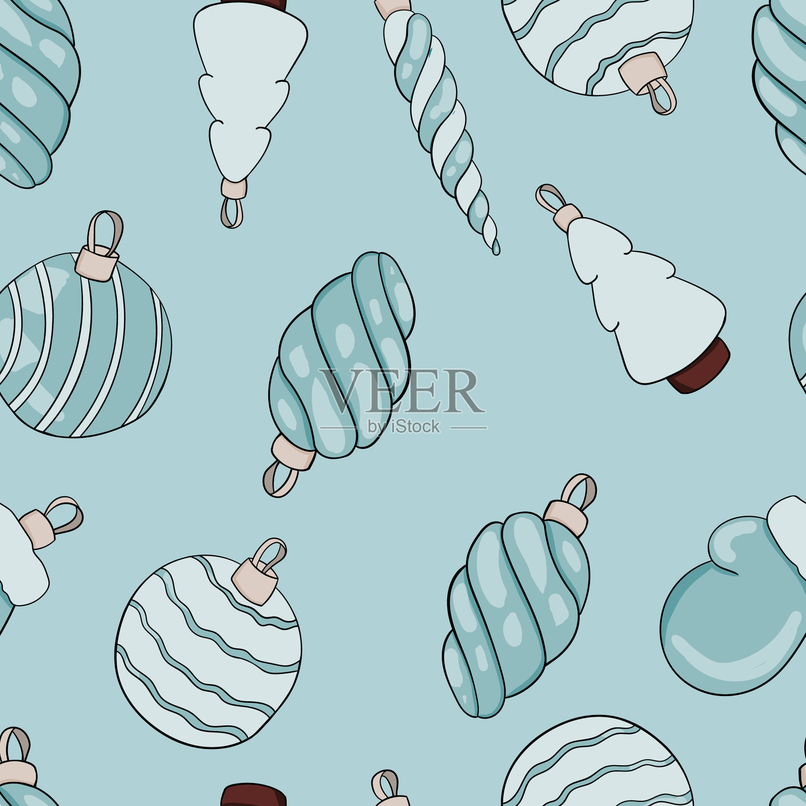 圣诞节无缝模式插画图片素材