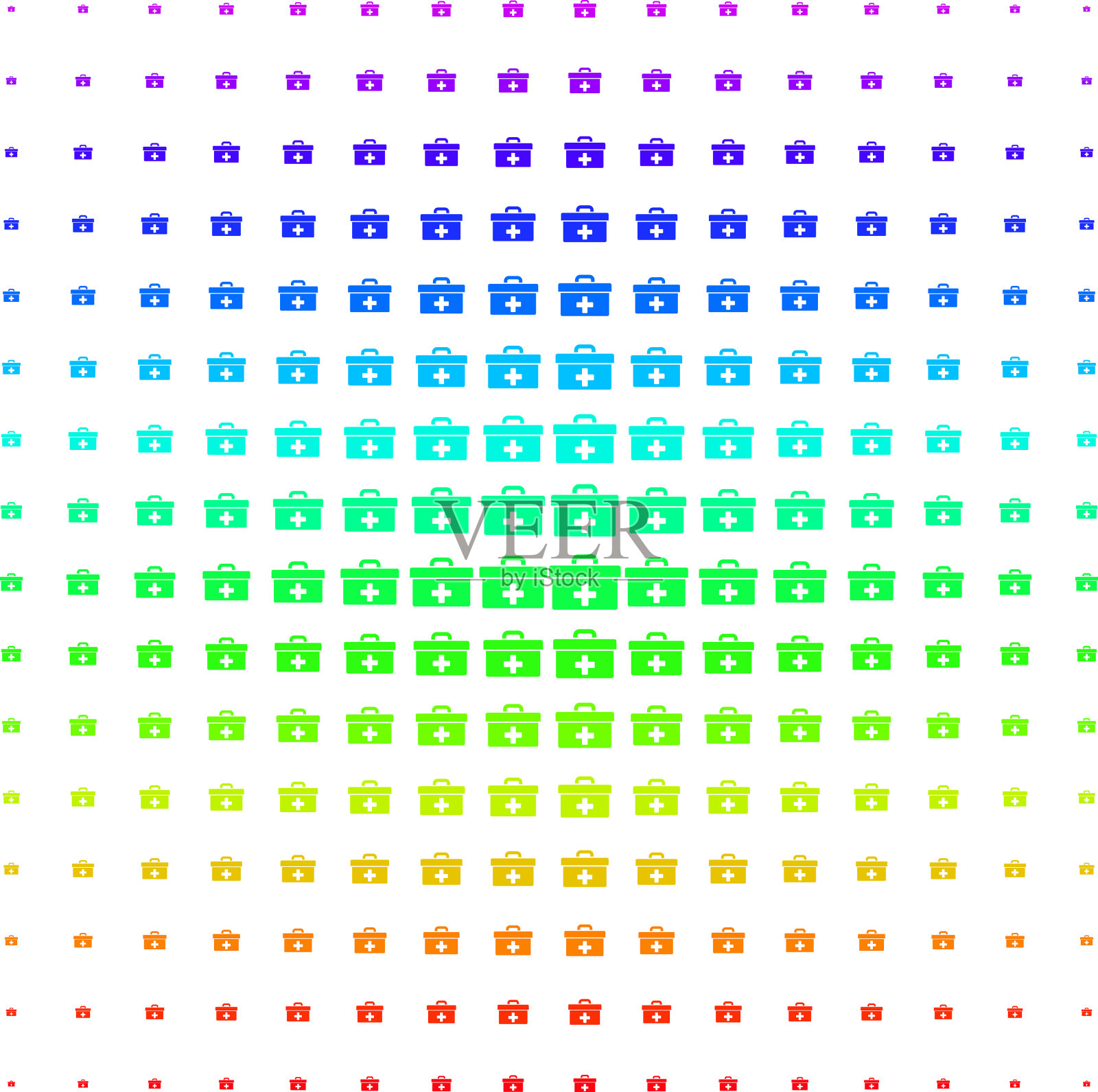 急救箱形状的半色调光谱网格插画图片素材