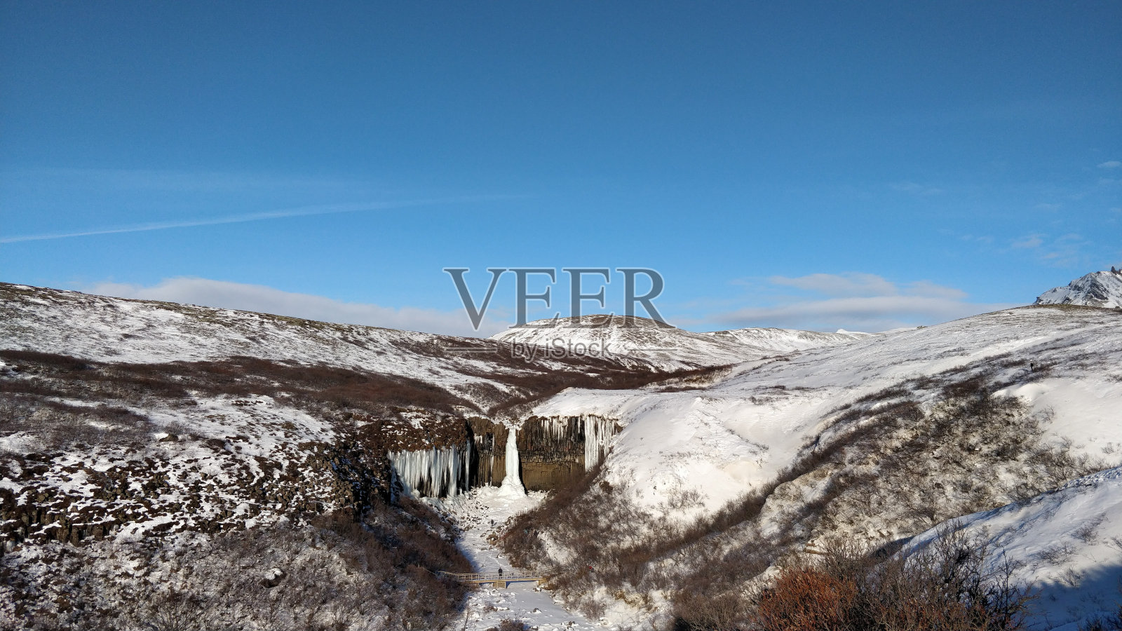 冰岛的冰冻瀑布照片摄影图片