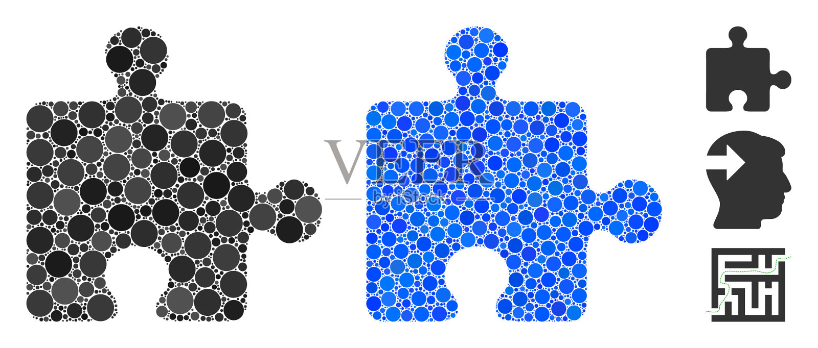 拼图插件组成图标球项目插画图片素材