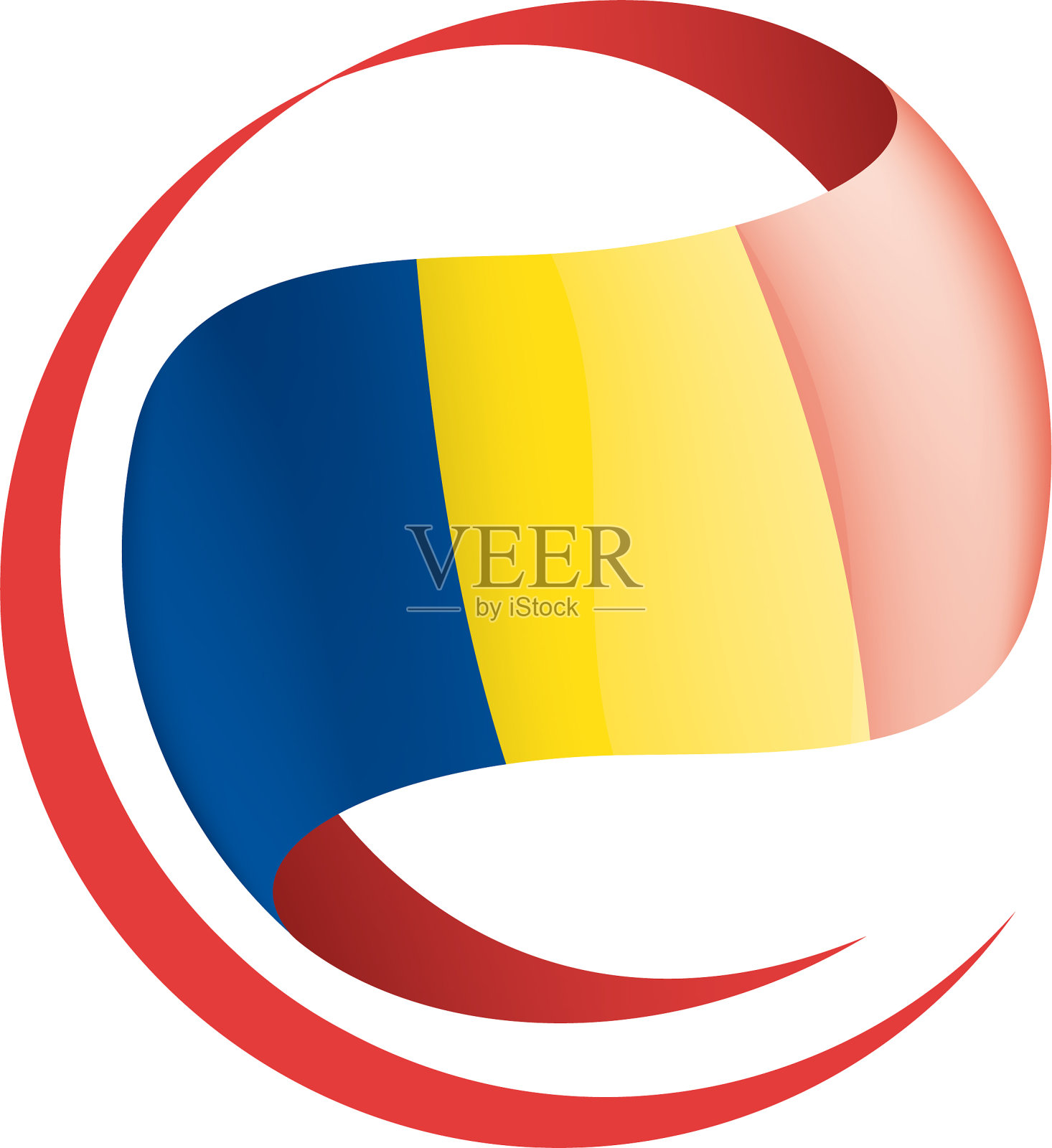 罗马尼亚国旗上有白色设计元素图片