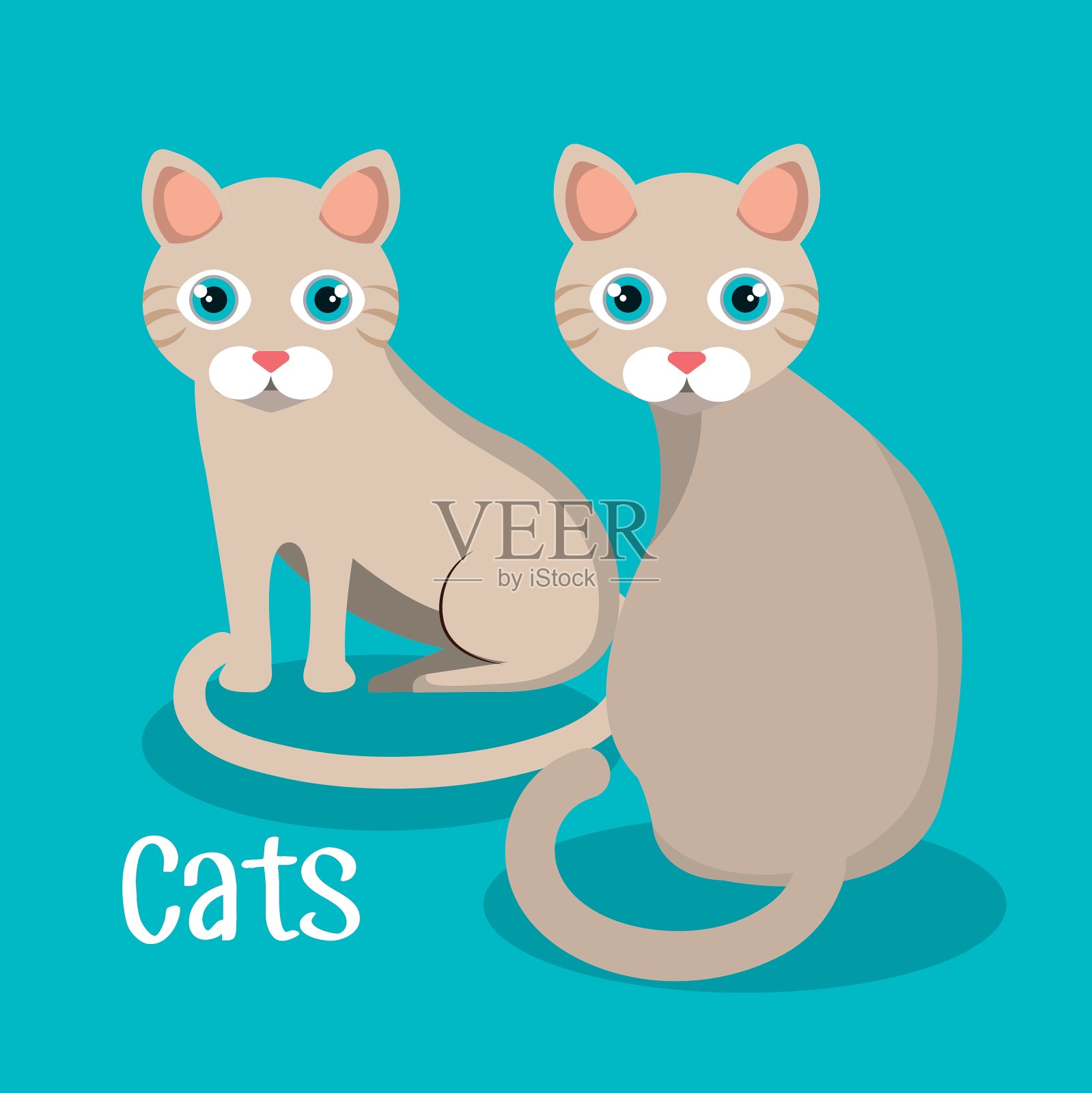 可爱的猫吉祥物孤立图标插画图片素材