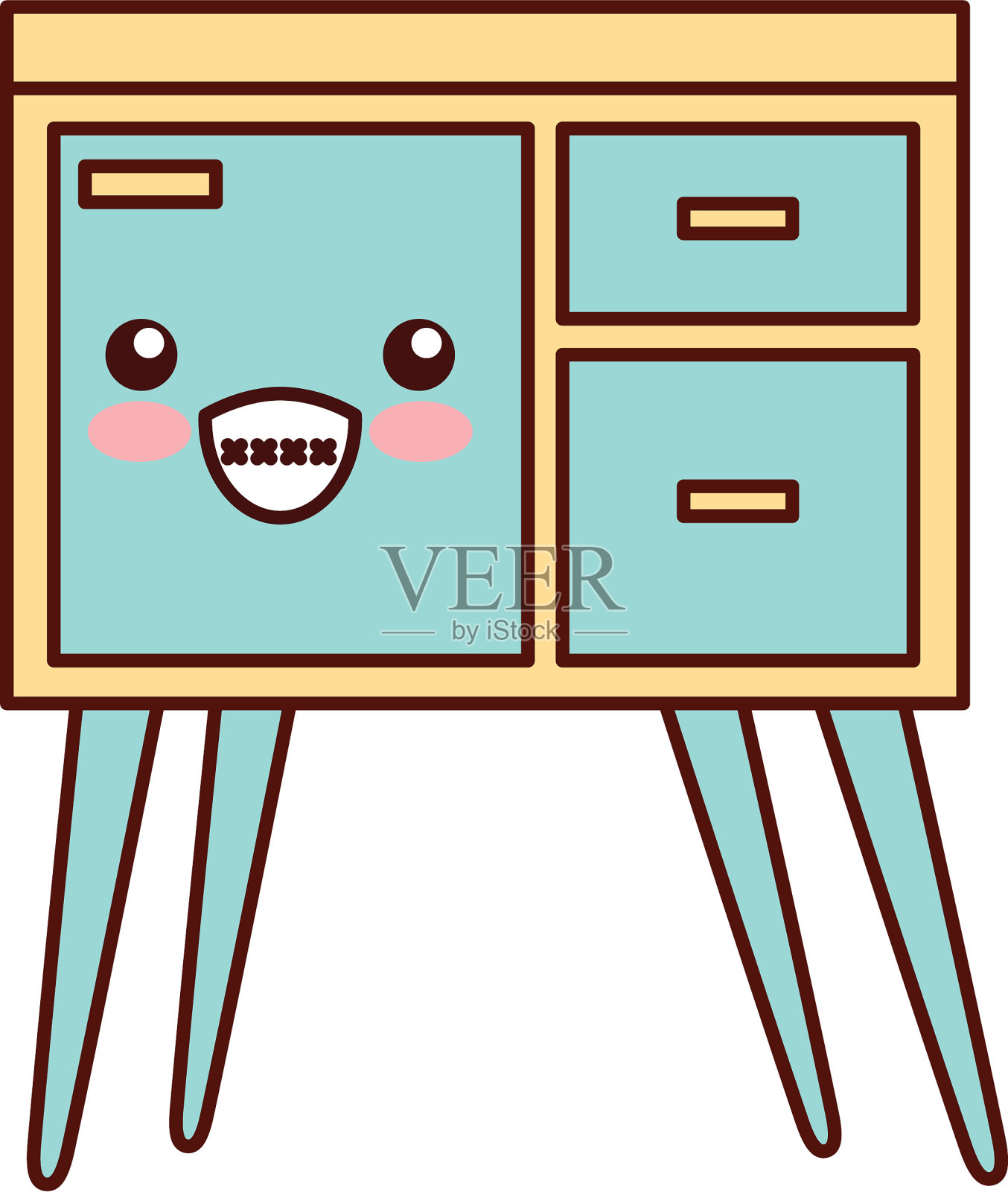 桌子抽屉家具室内装饰设计插画图片素材