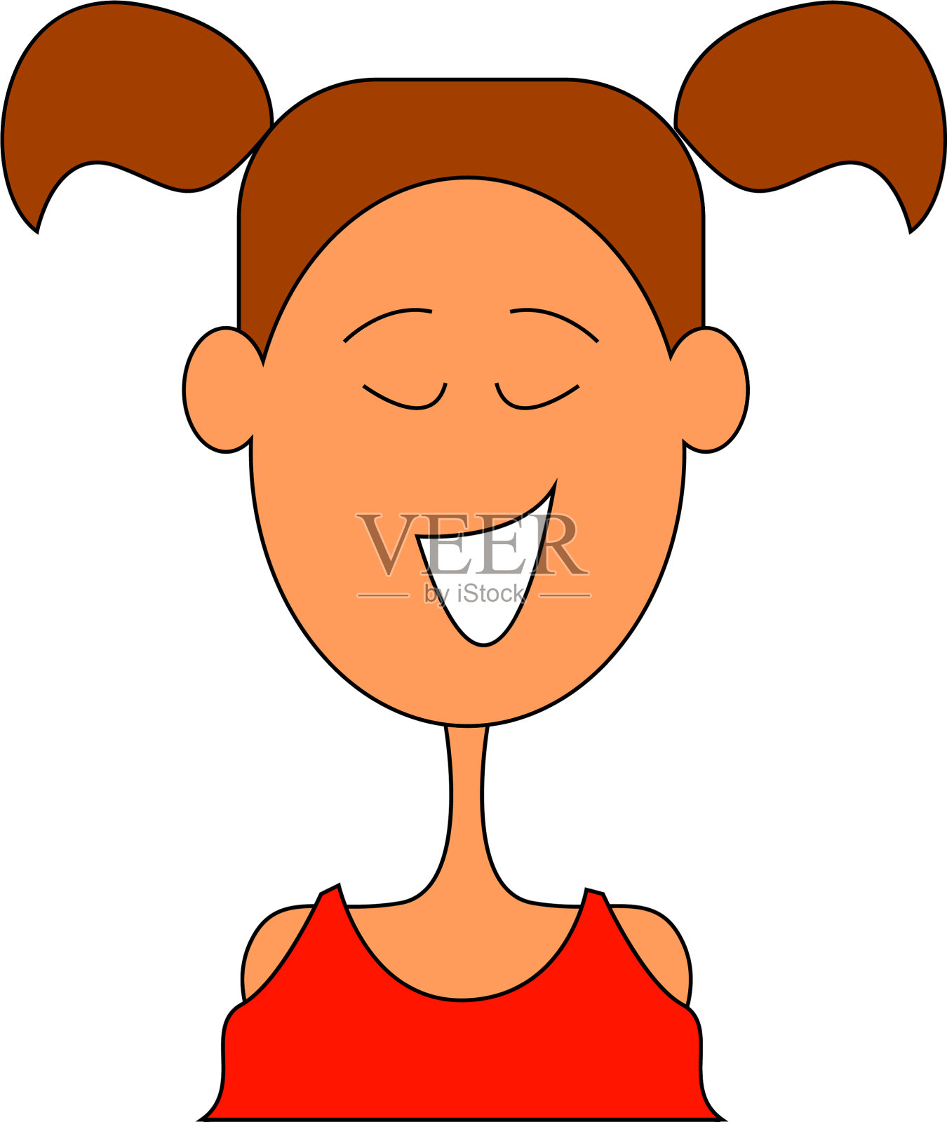 剪一个穿着红色裙子的漂亮女孩设计元素图片