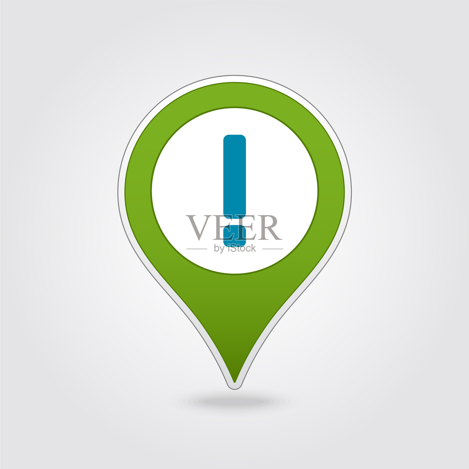 警告注意感叹号引脚地图图标插画图片素材