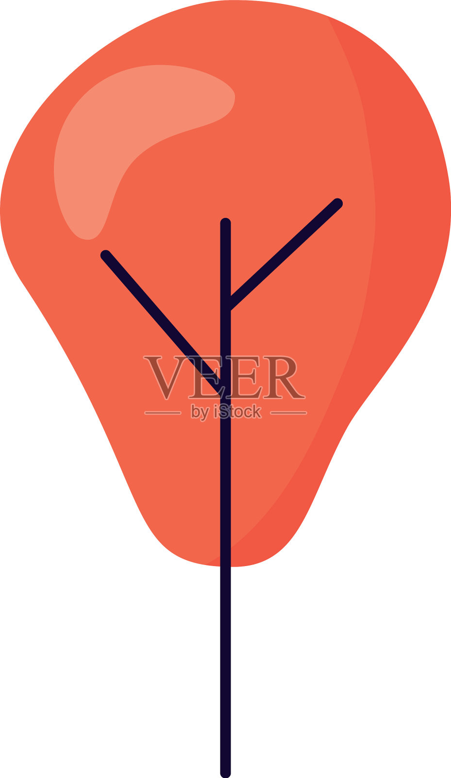 孤立抽象和季节树设计设计元素图片