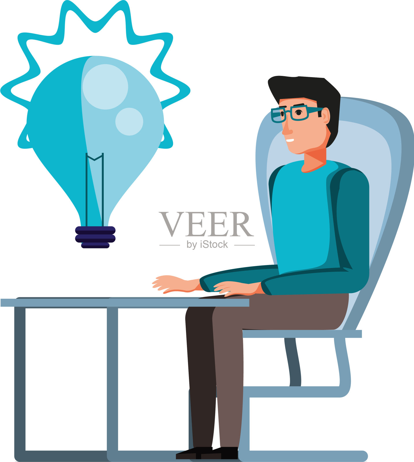 办公室里的商人插画图片素材