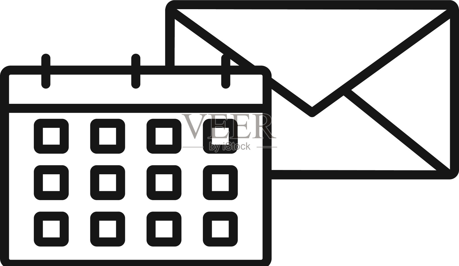 日历张贴图标营销图标细线图标插画图片素材