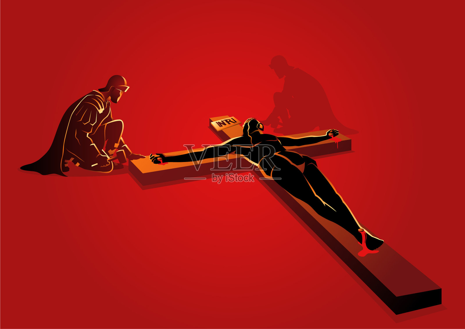 耶稣被钉在十字架上插画图片素材