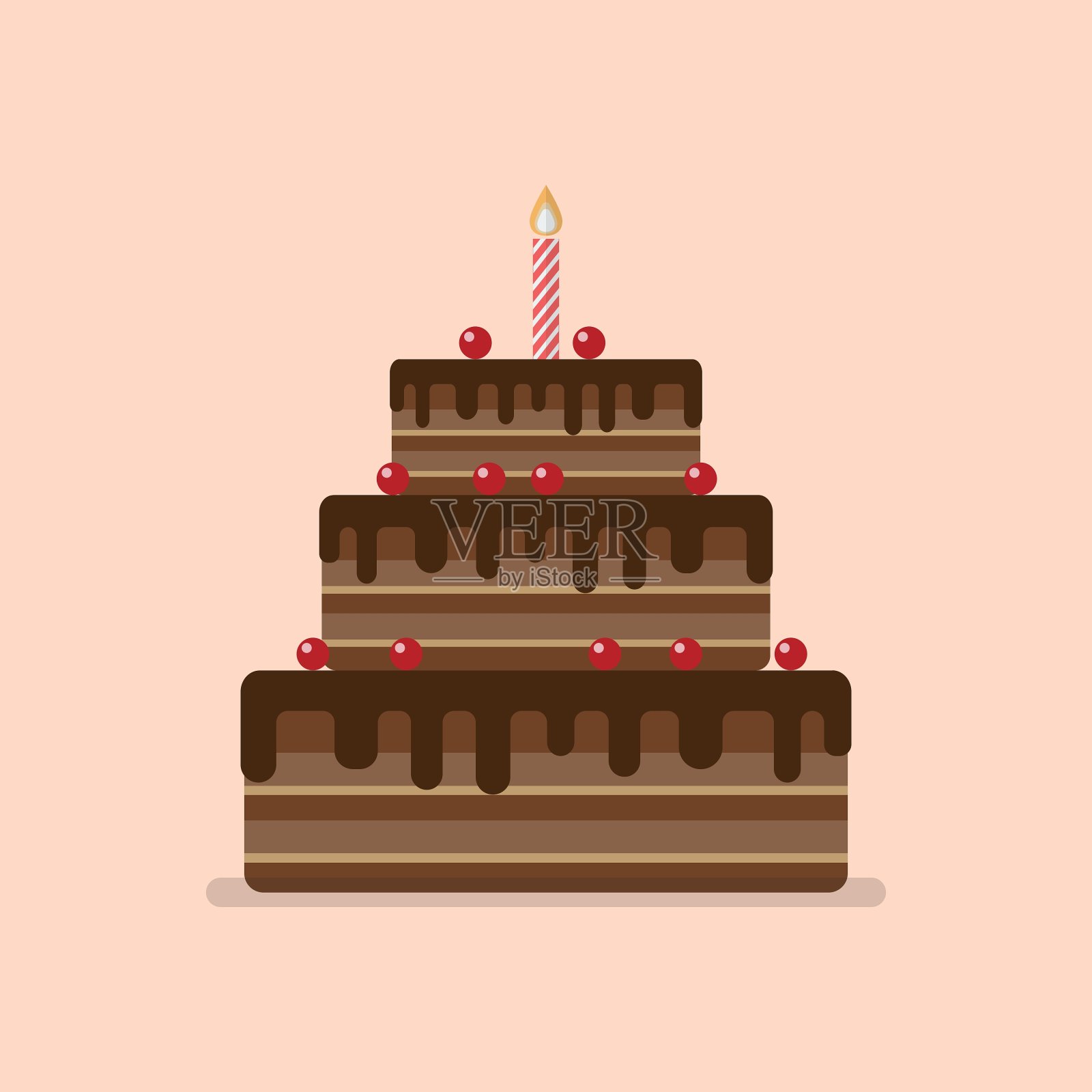 巧克力蛋糕平面图标插画图片素材