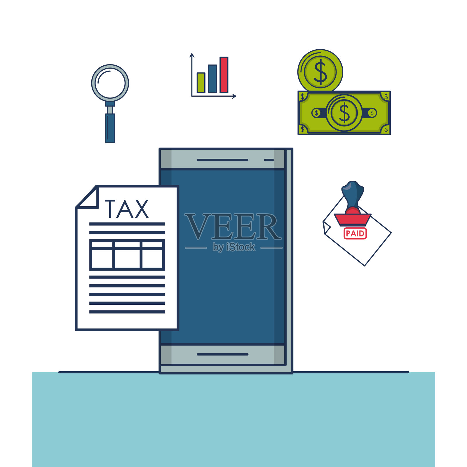 税收和投资插画图片素材