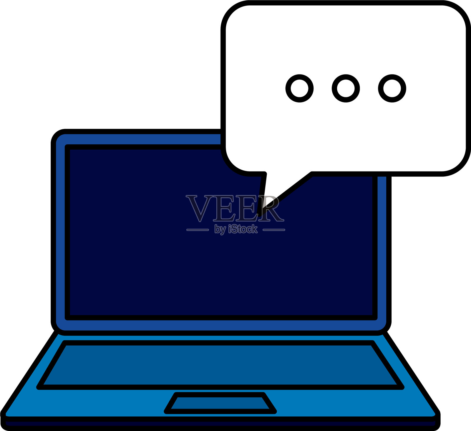 带语音泡泡的笔记本电脑设计元素图片