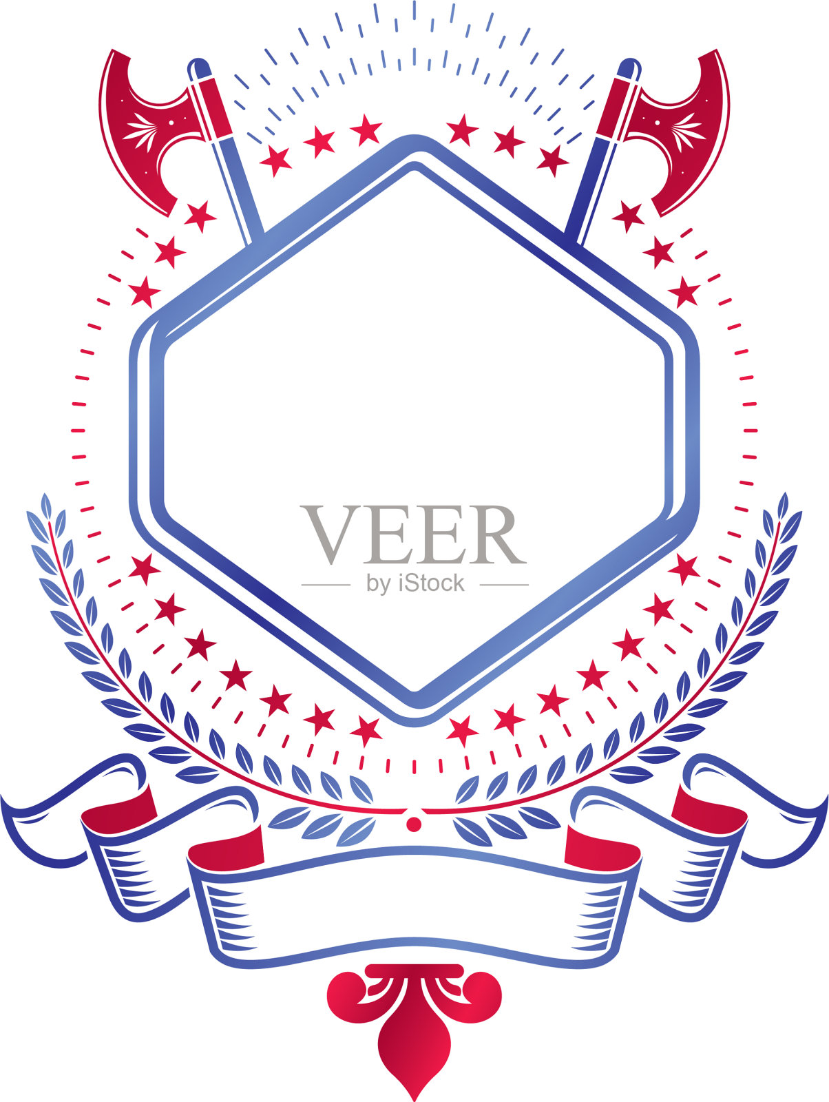 图形纹章创建与空白复制空间和设计元素图片