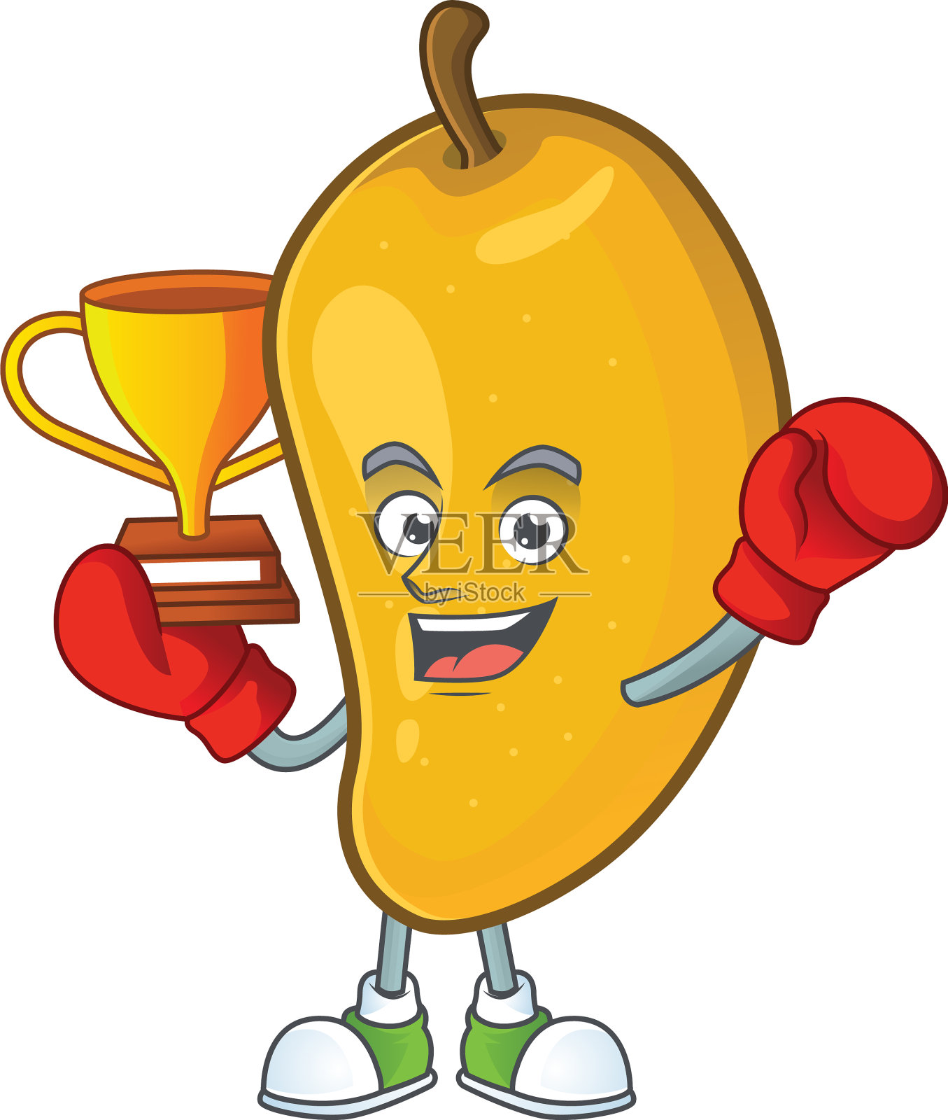 拳击冠军熟芒果人物卡通上设计元素图片