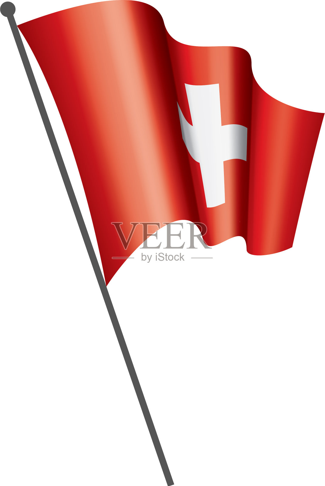 瑞士国旗上有白色设计元素图片