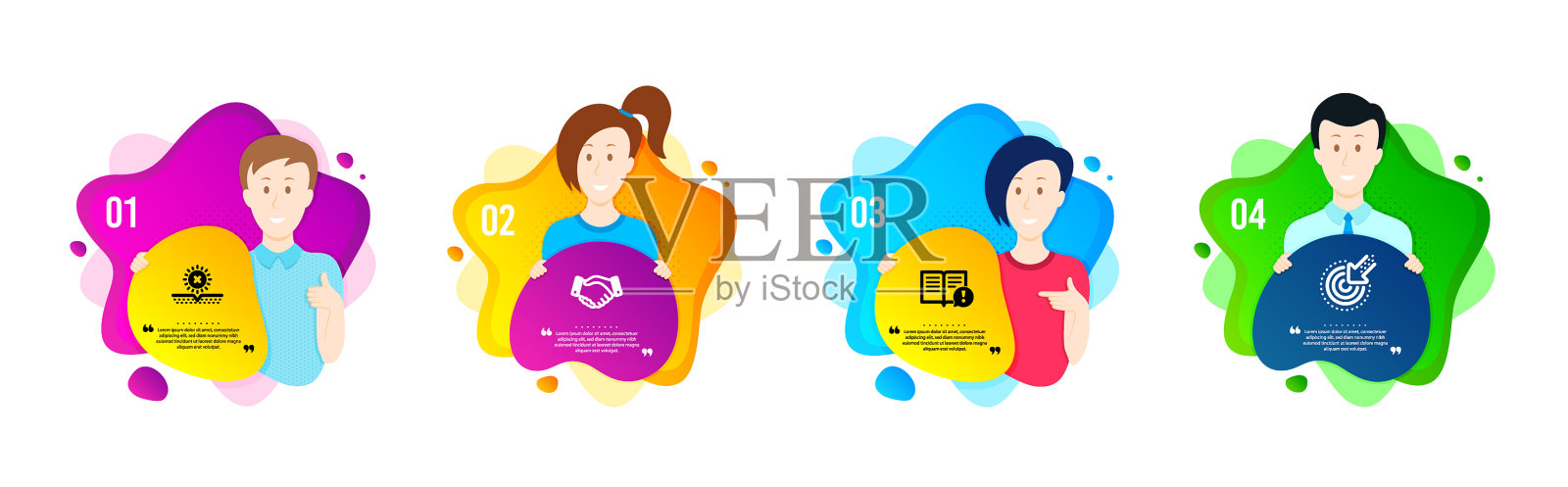 员工握手没有太阳和事实图标设置图标素材