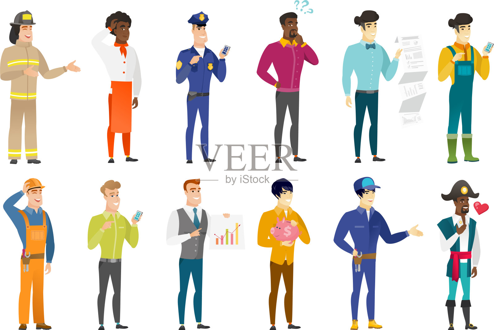 职业字符集插画图片素材