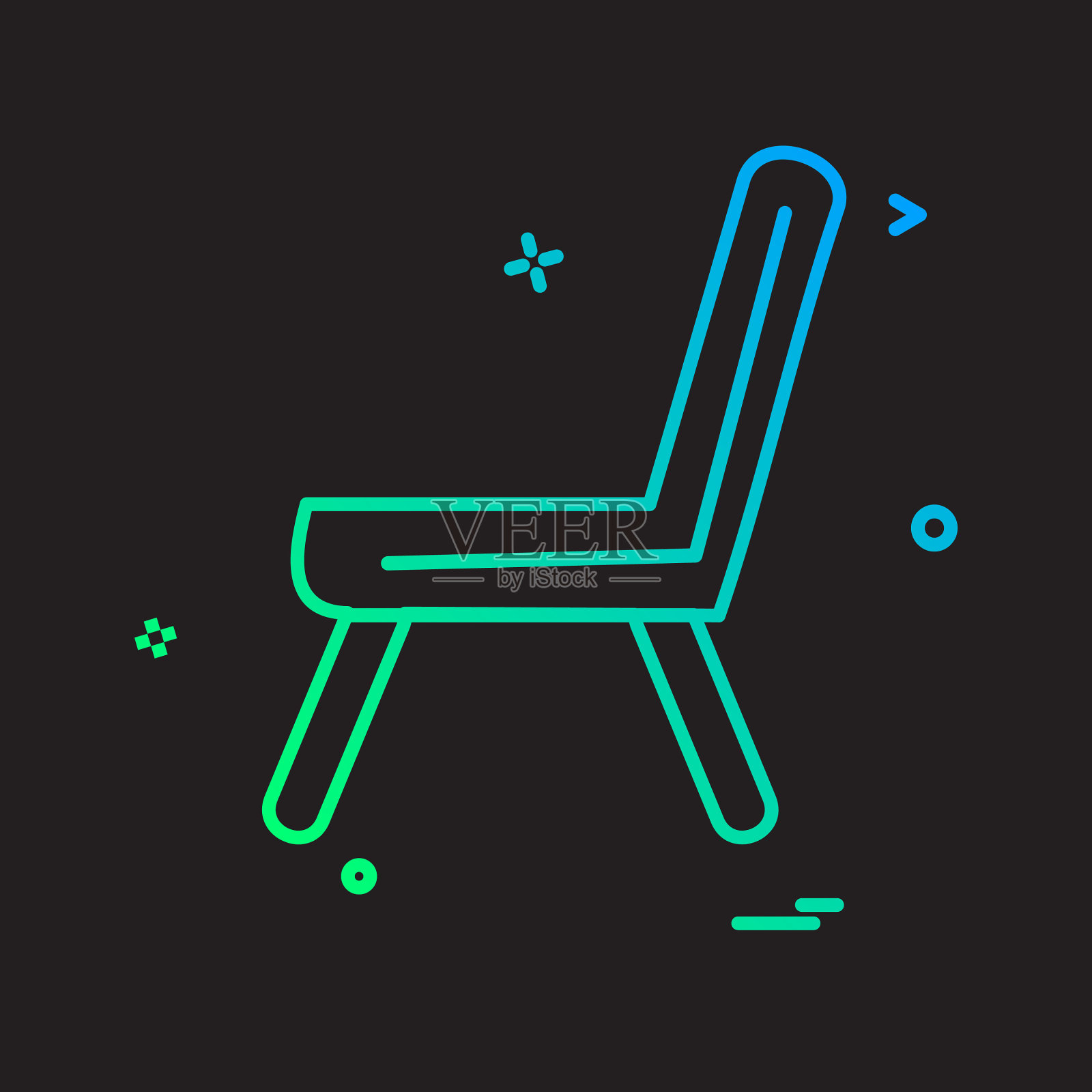 椅子上的图标设计插画图片素材