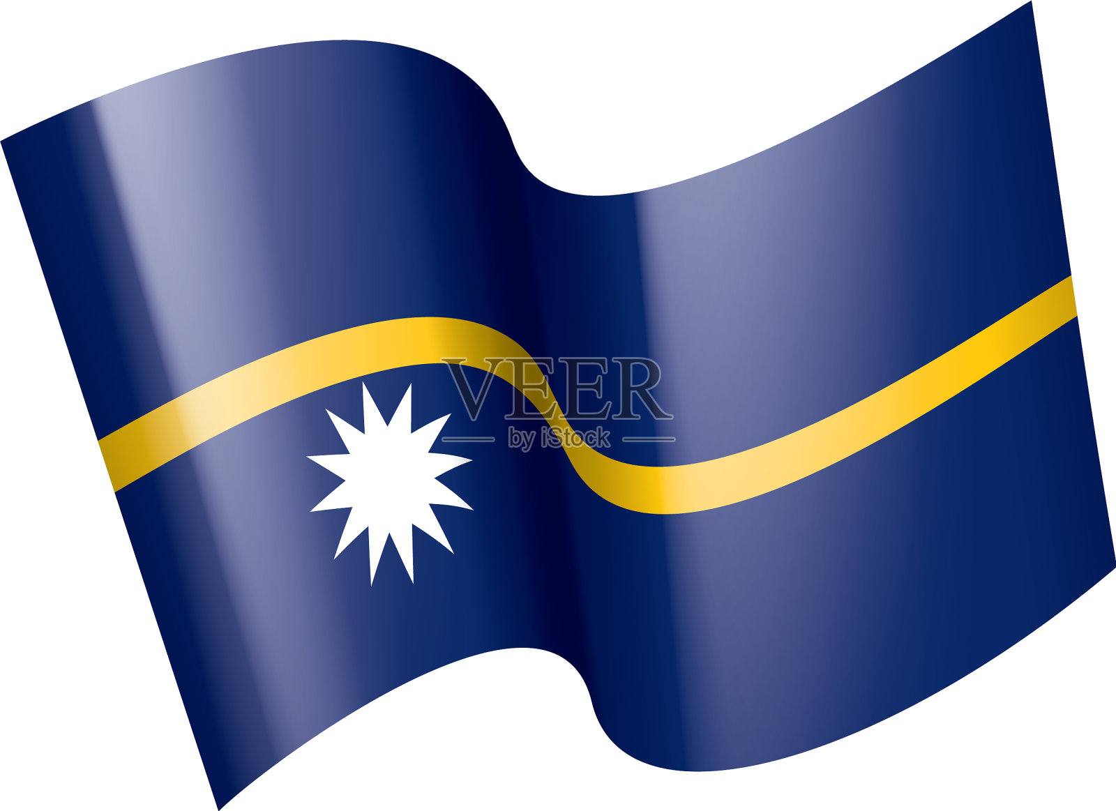 白色的瑙鲁国旗设计元素图片