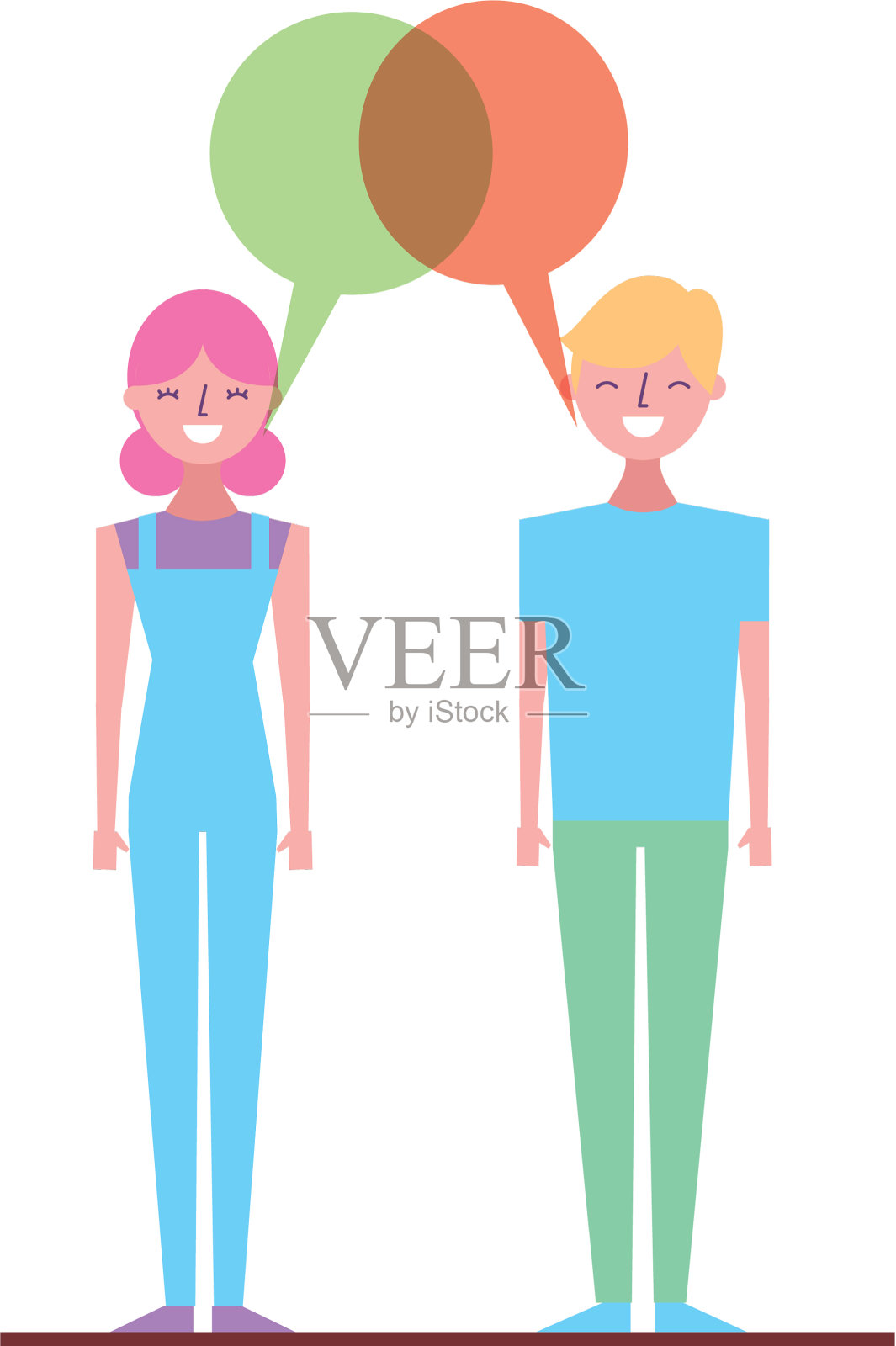 夫妻交谈和讨论的性格设计元素图片