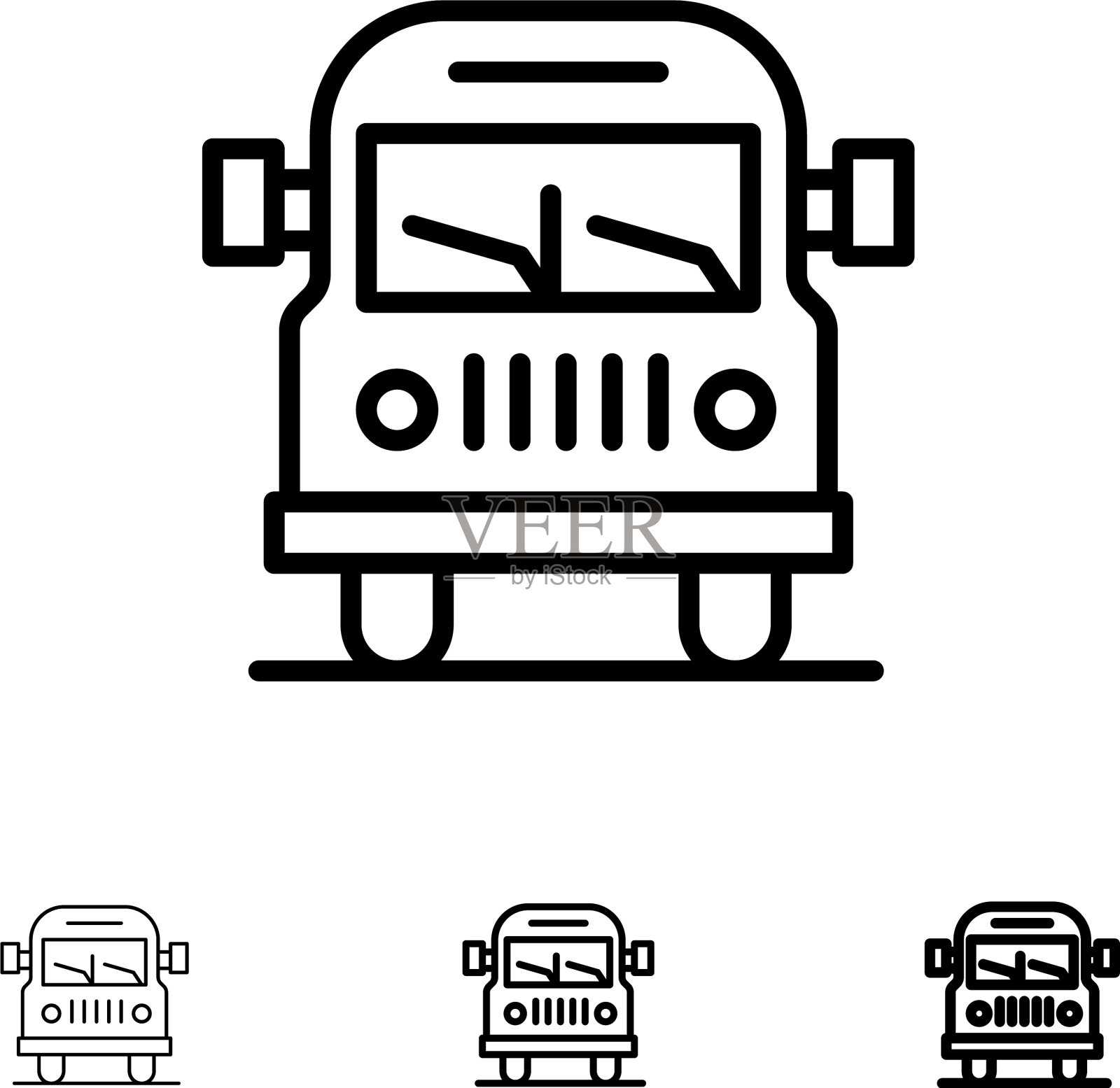 货车教育车辆粗细黑插画图片素材