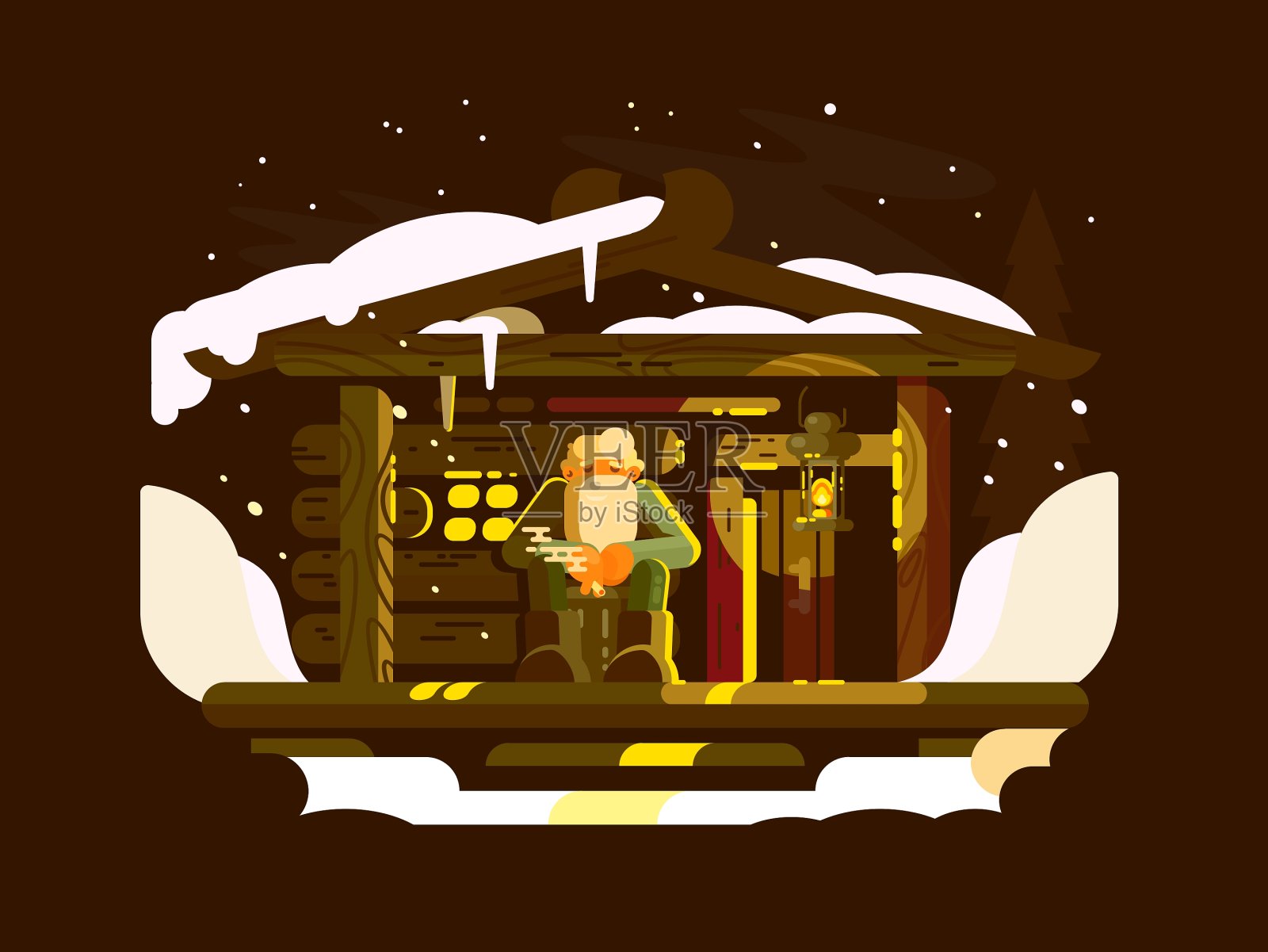 老人佛瑞斯特插画图片素材