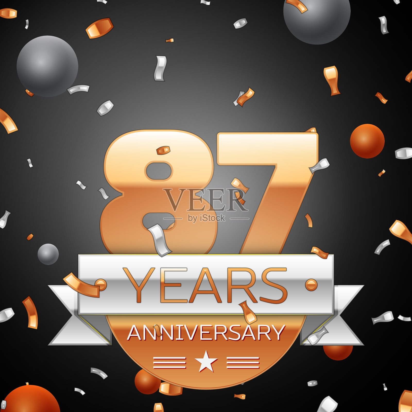 87周年庆典插画图片素材