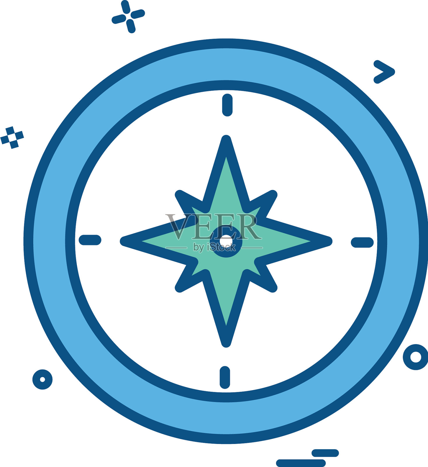 指南针北、南、东、西图标设计插画图片素材