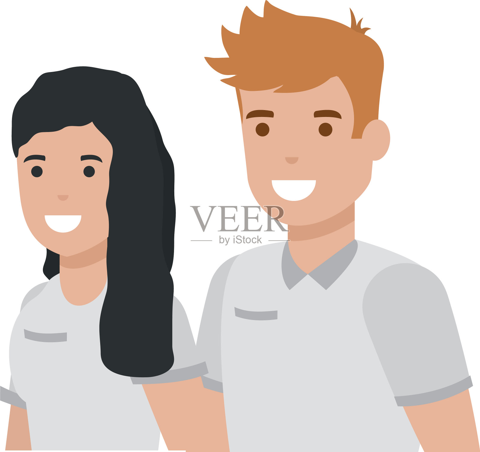 一对男女卡通设计设计元素图片