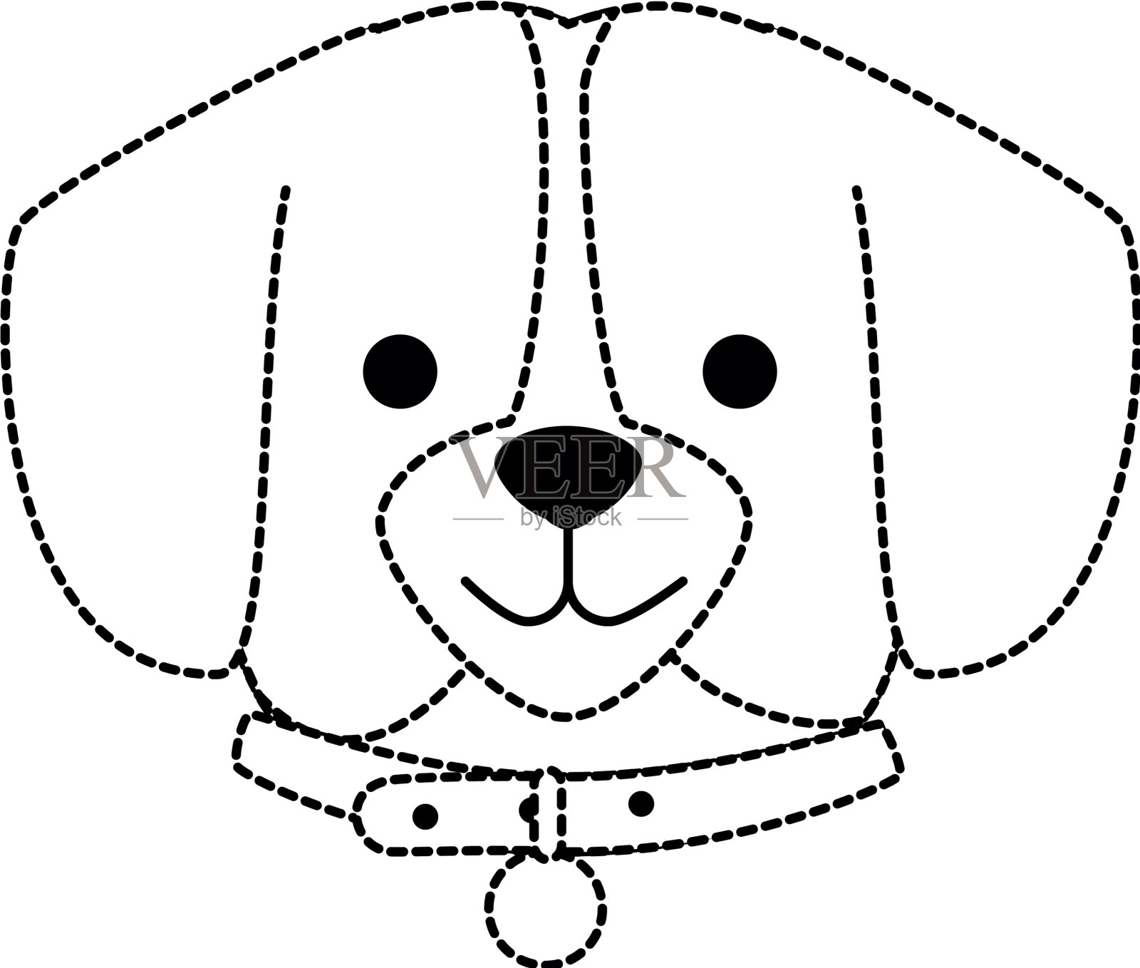 可爱的狗品种的头性格设计元素图片