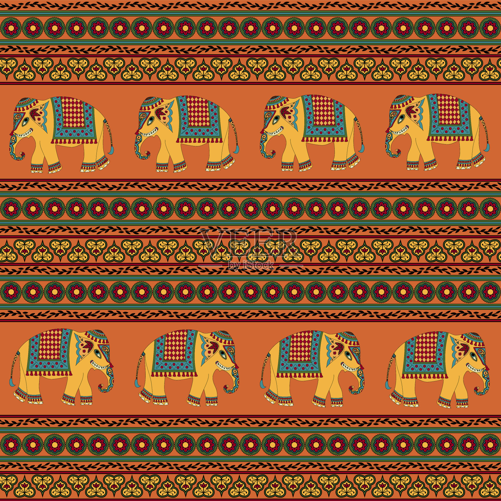 印度的传统模式插画图片素材