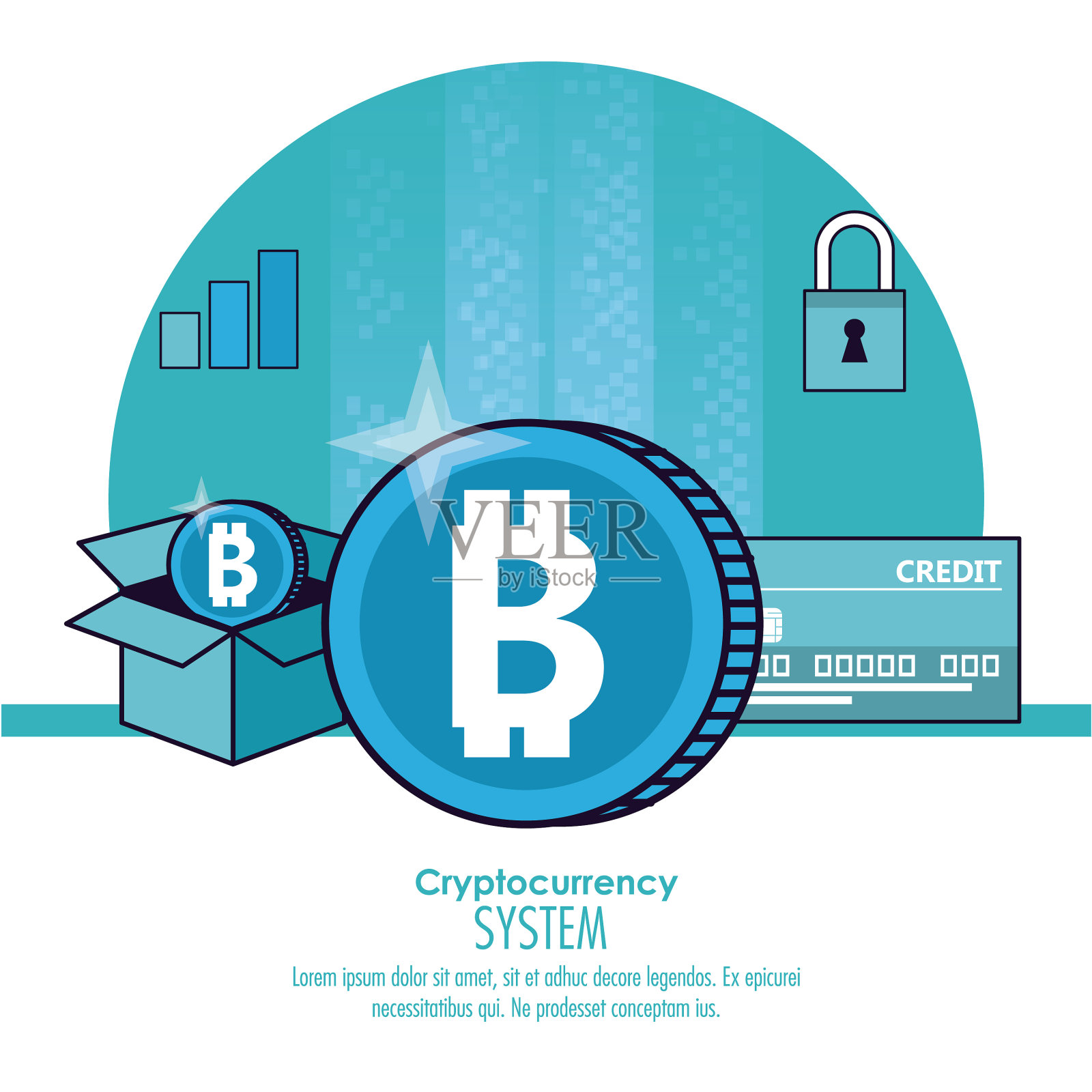 cryptocurrency系统技术插画图片素材