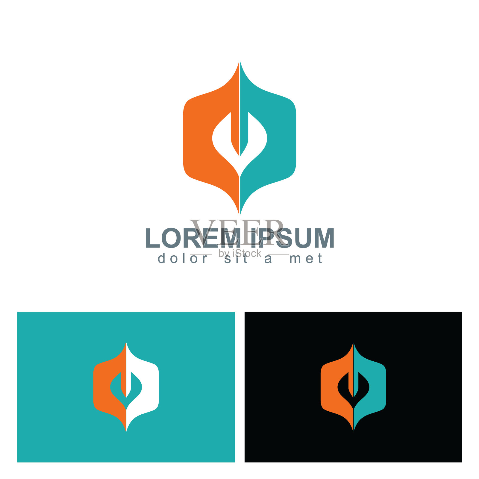 抽象形状的彩色商业标志插画图片素材