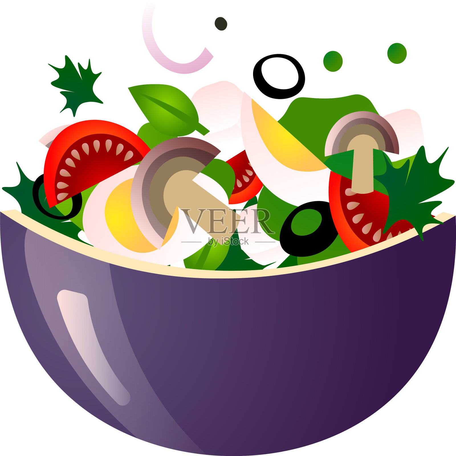 青菜的各种新鲜沙拉味道鲜美设计元素图片