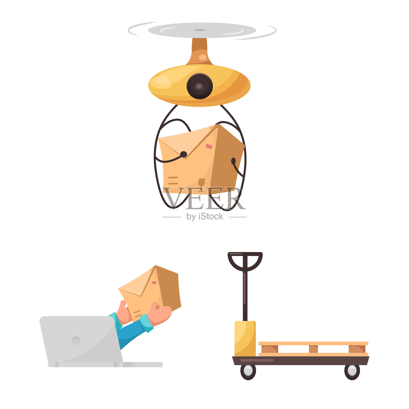 货物的设计和货物标志的设置图标素材