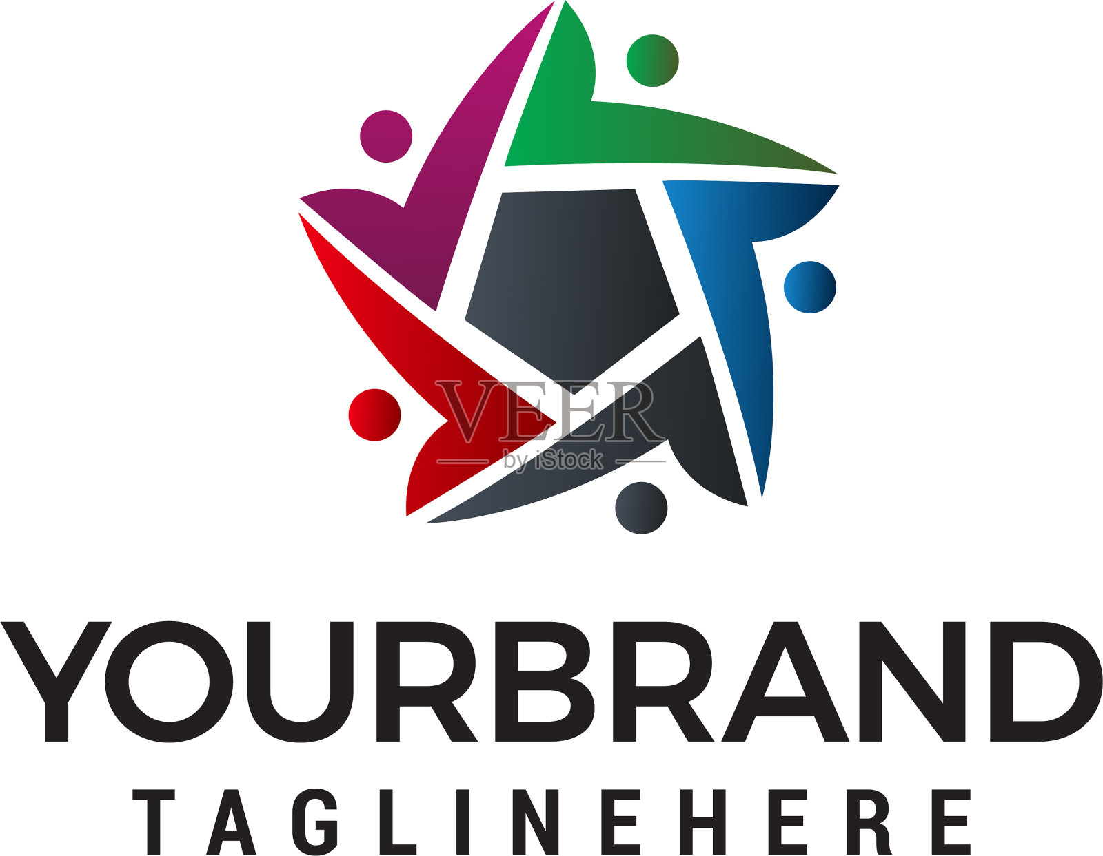 商务人士社区明星标识设计插画图片素材