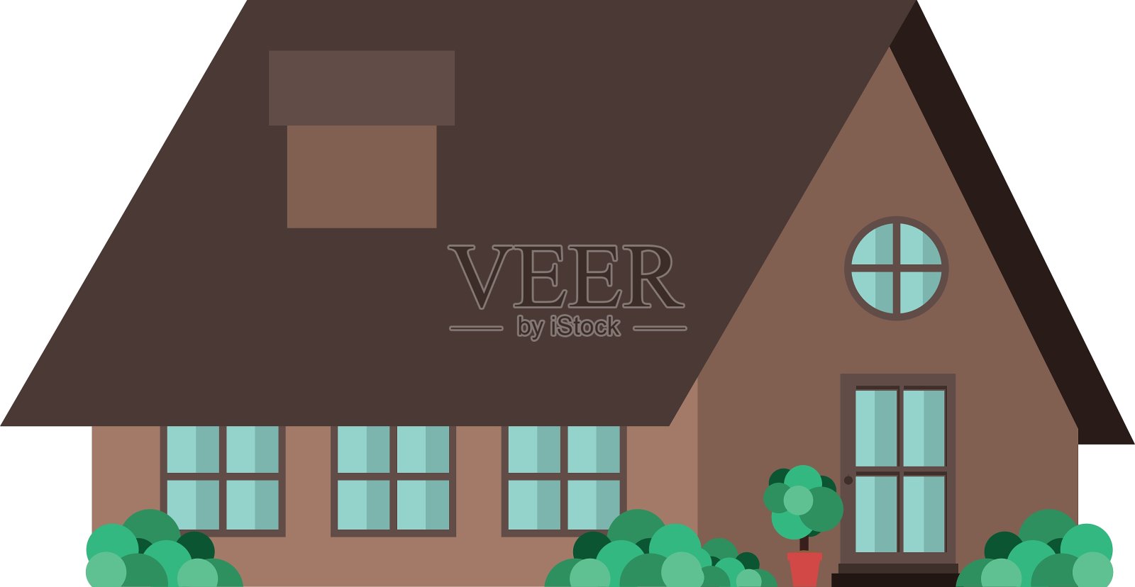 房屋建筑图标插画图片素材