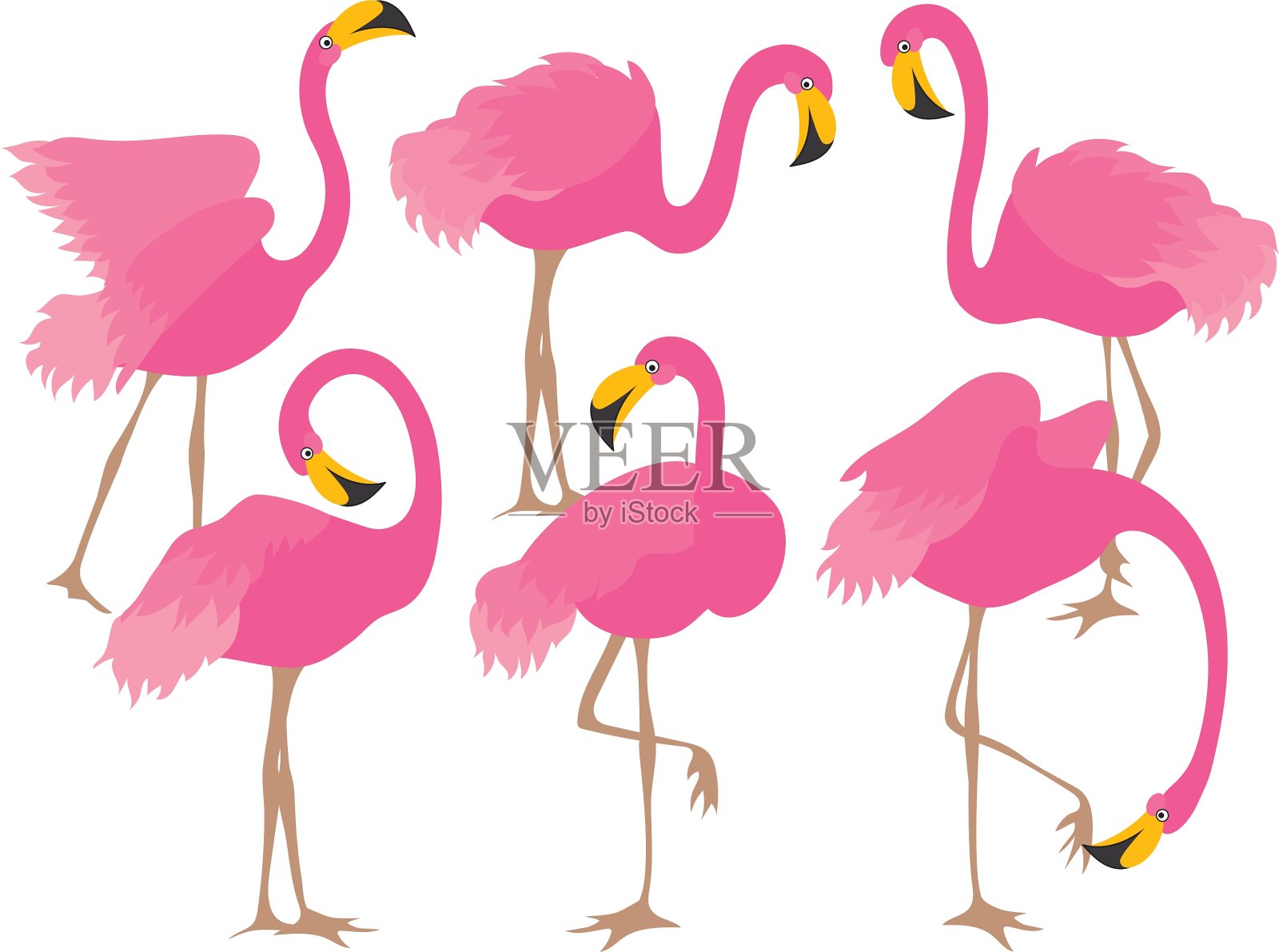 卡通火烈鸟设计元素图片