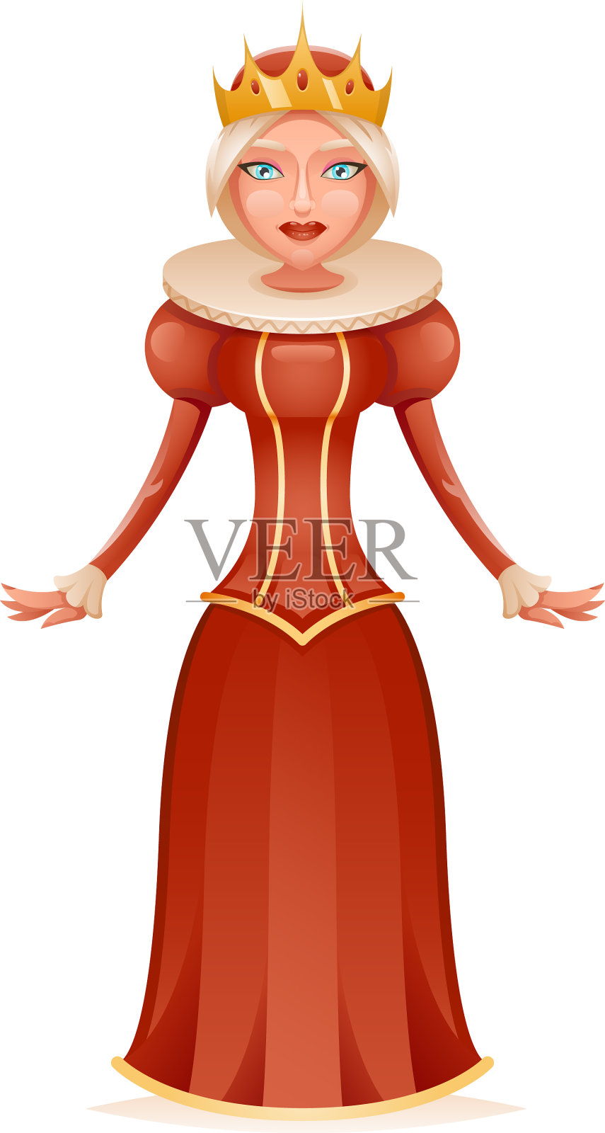 可爱的女王欢快的统治者头顶卡通皇冠设计元素图片