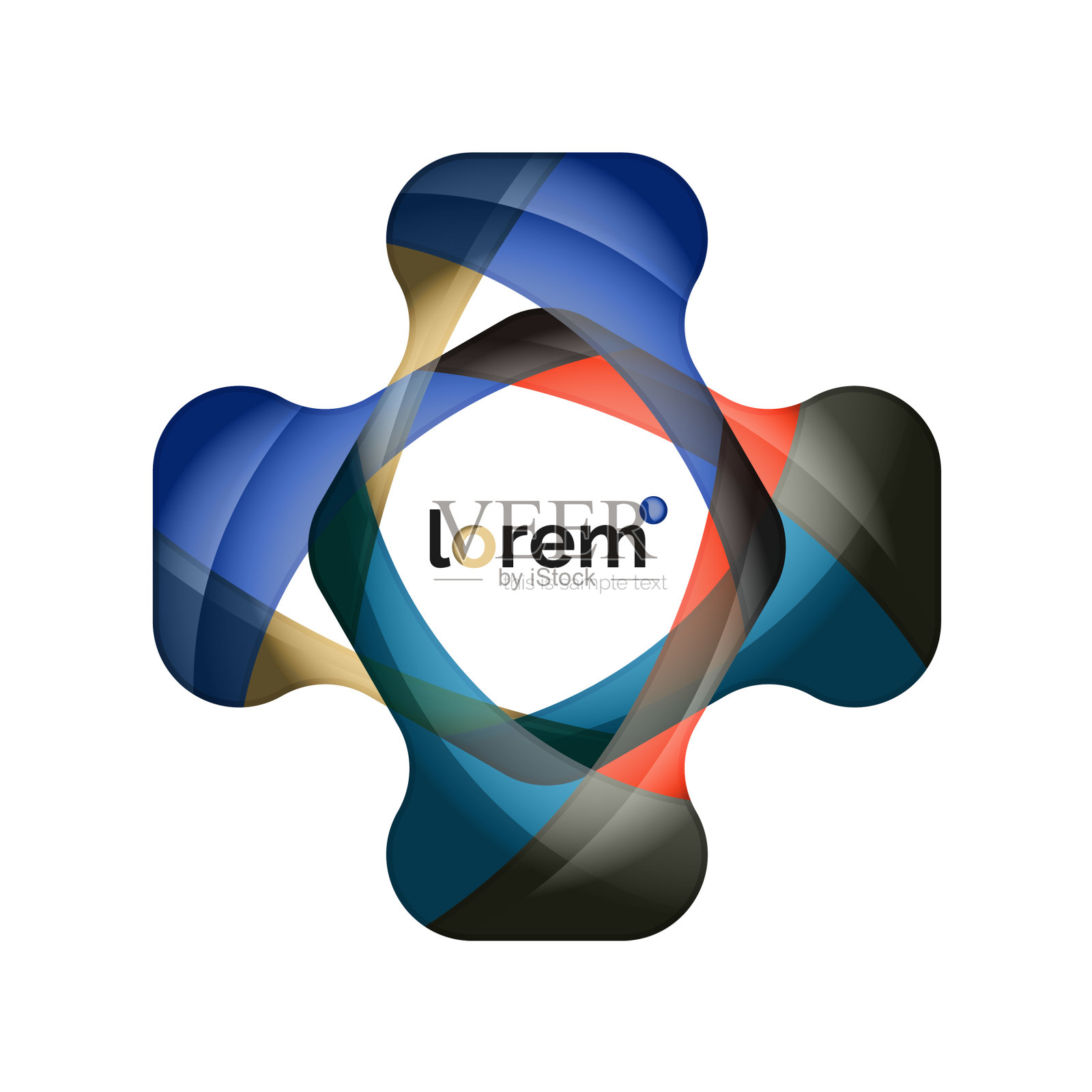 抽象的几何设计使logo流畅设计元素图片