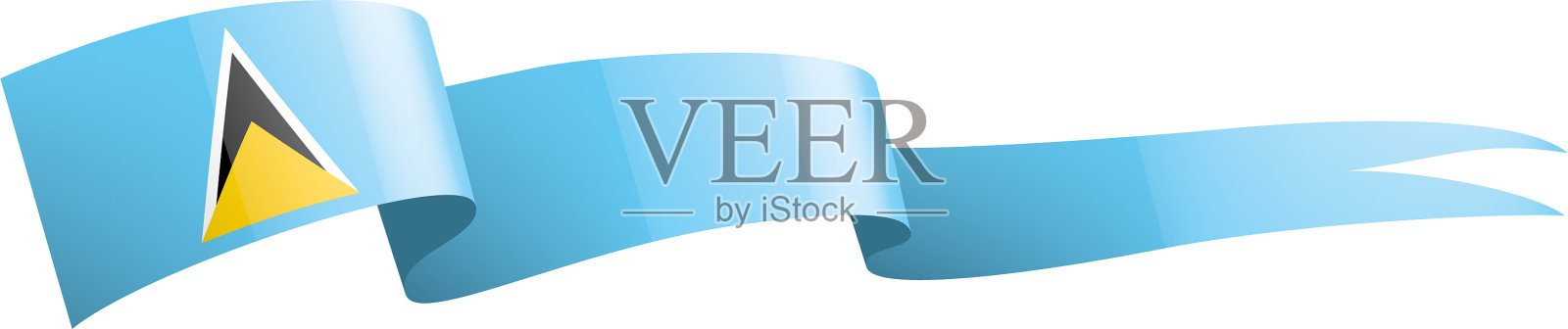 圣卢西亚国旗上有白色设计元素图片