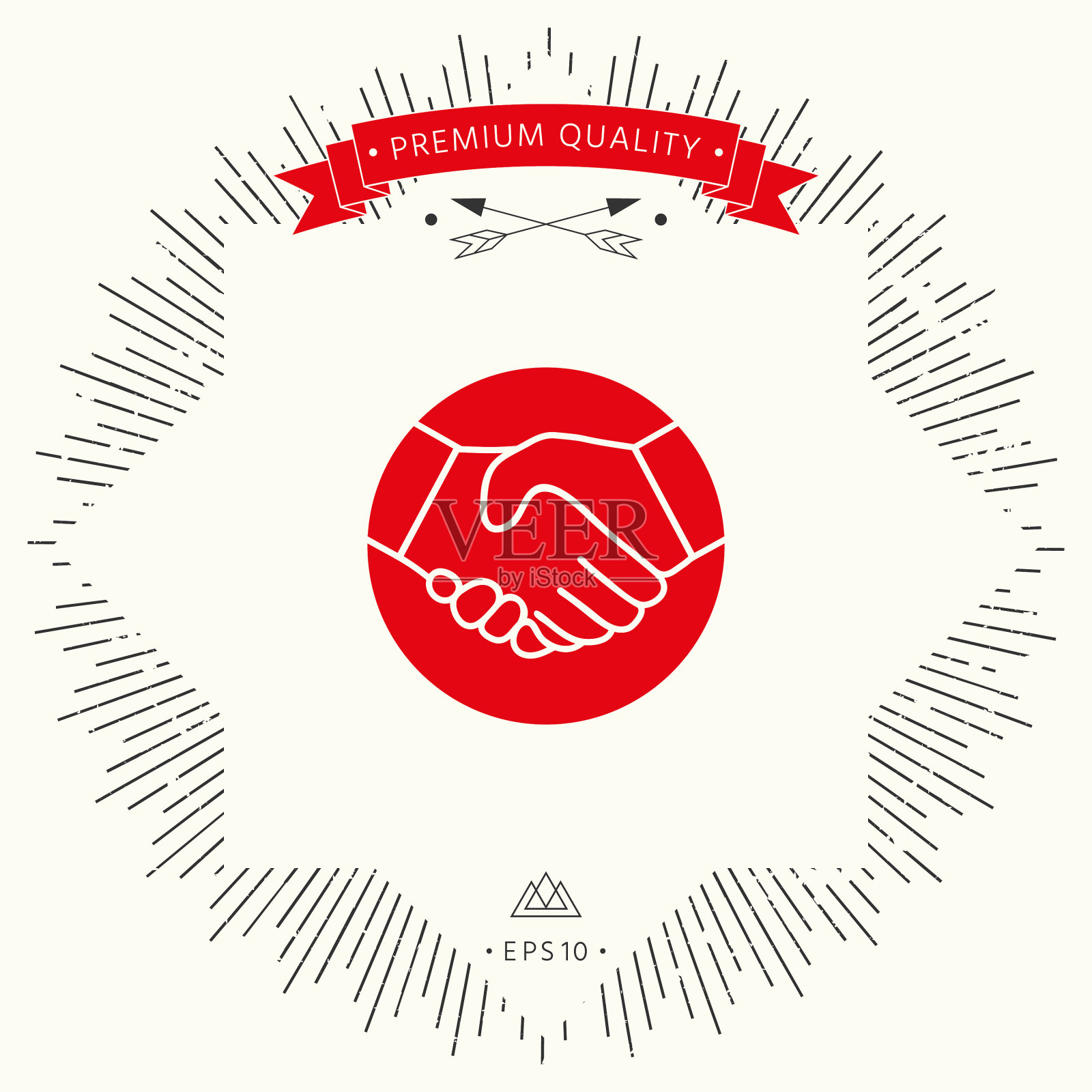 符号握手的圆圈图标插画图片素材