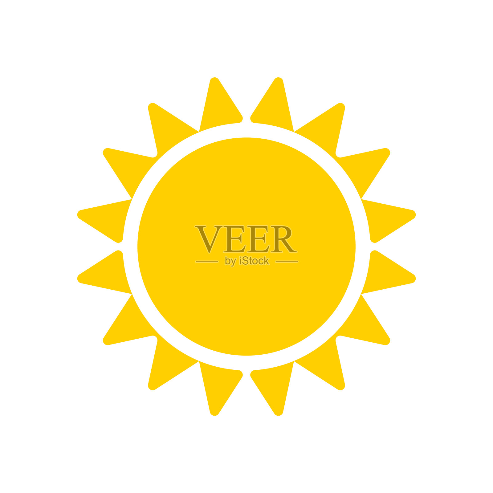 黄色太阳图标孤立在白色背景设计元素图片