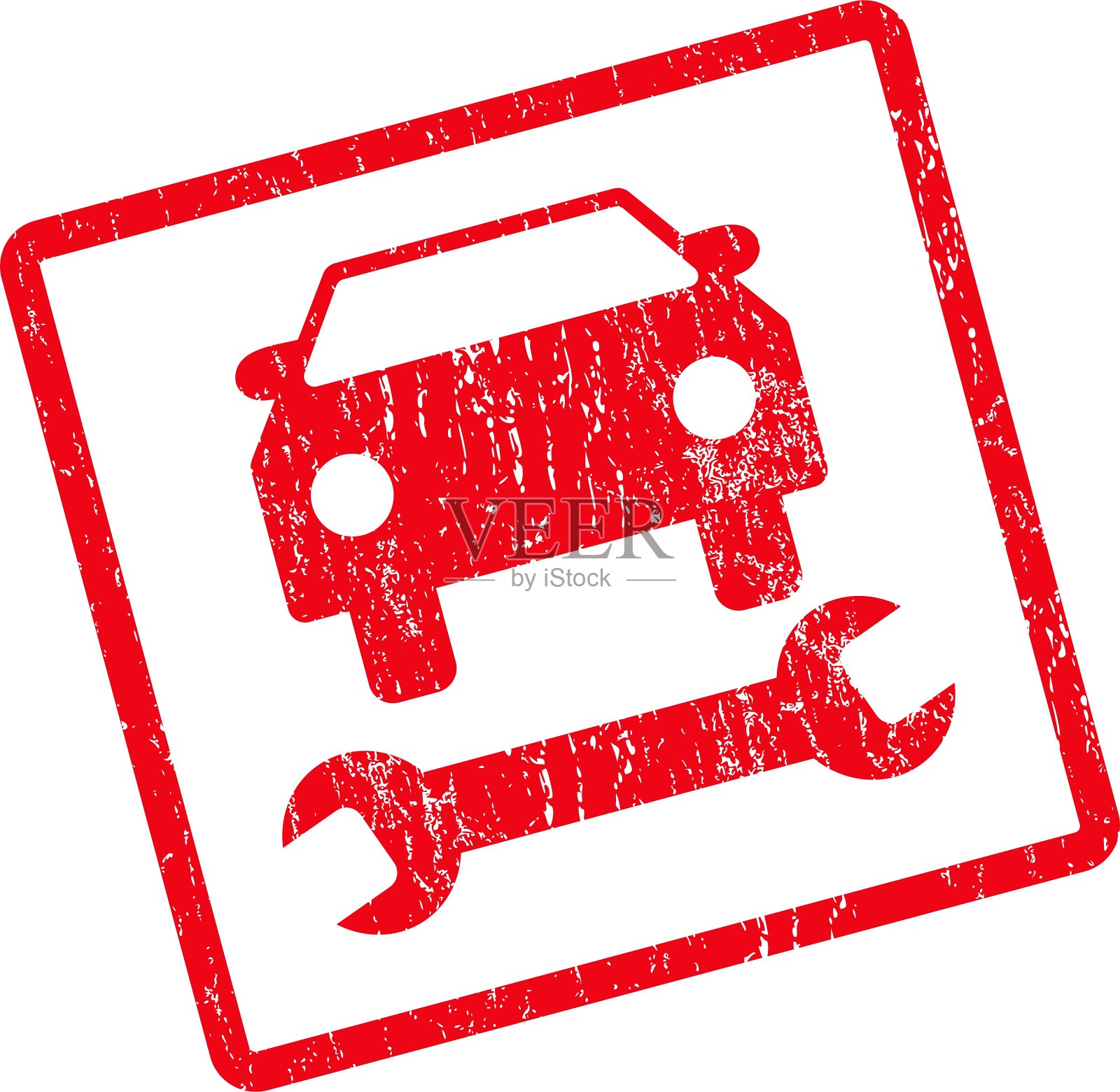 汽车修理图标橡胶图章插画图片素材