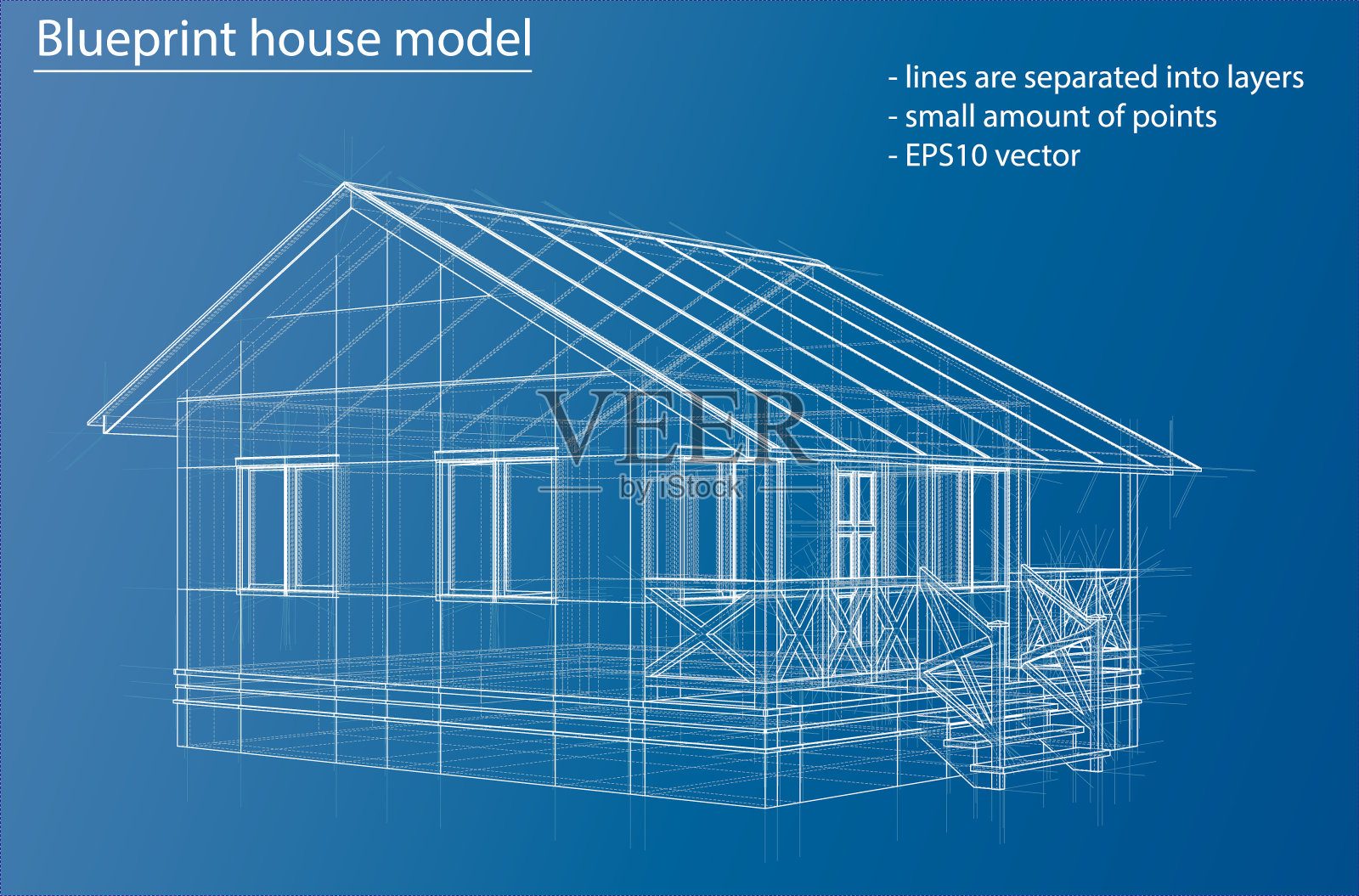 家线框结构插画图片素材
