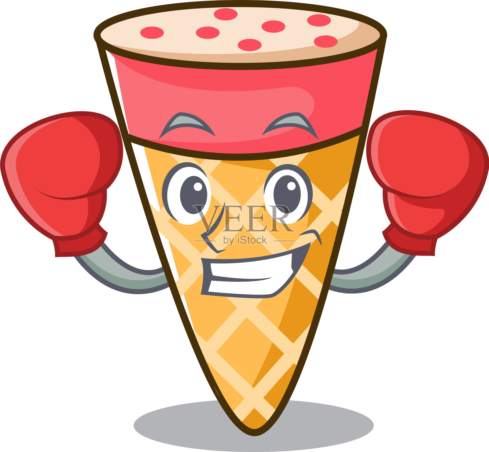 拳击冰淇淋调人物卡通插画图片素材