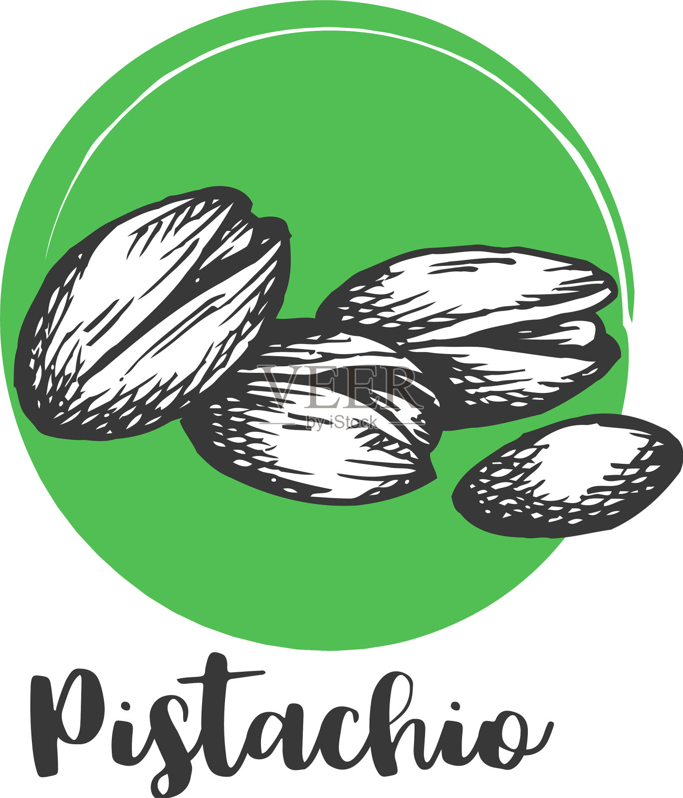 开心果老式坚果手绘设计元素图片